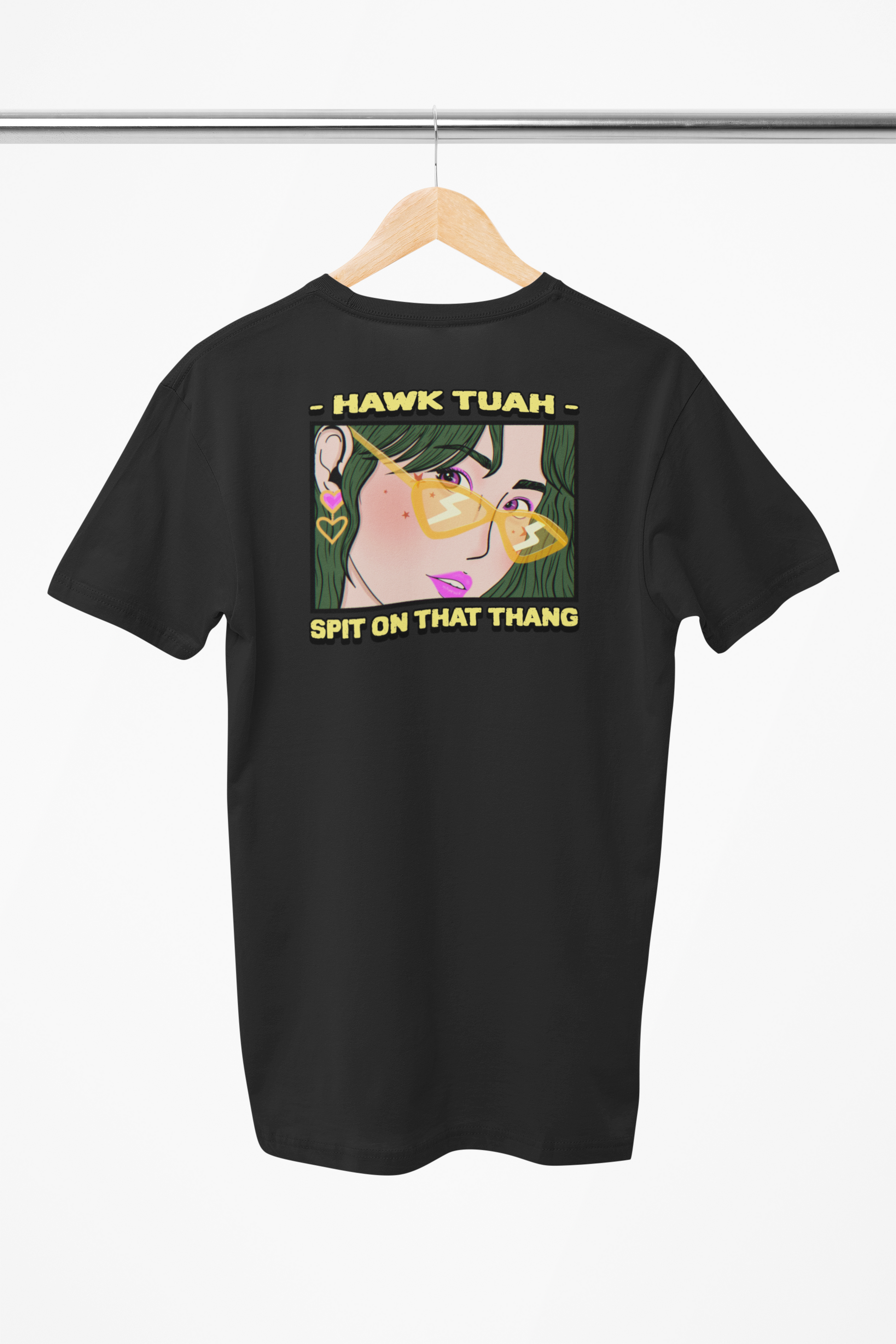 Hawk Tuah pige t-shirt sort