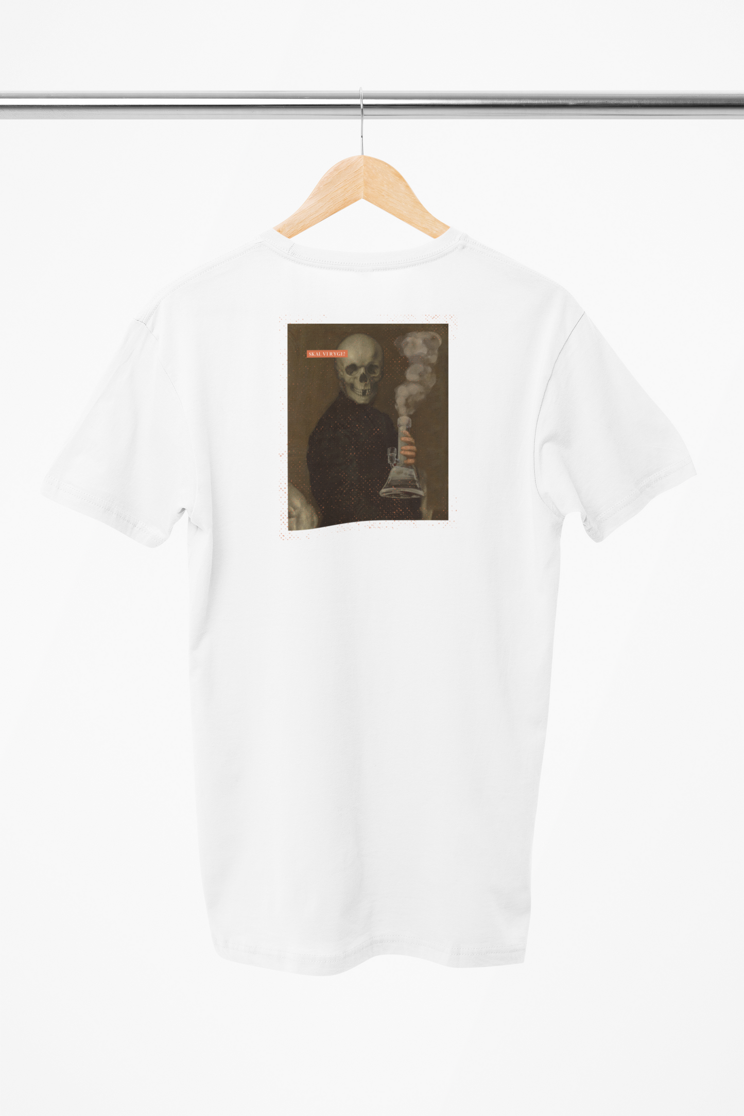 Skelet ryger bong hvid t-shirt