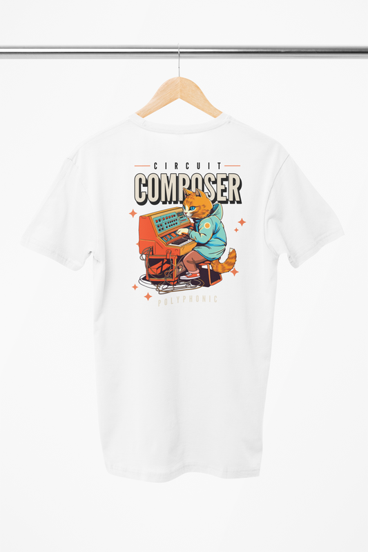 cat composer t-shirt, kat komponist