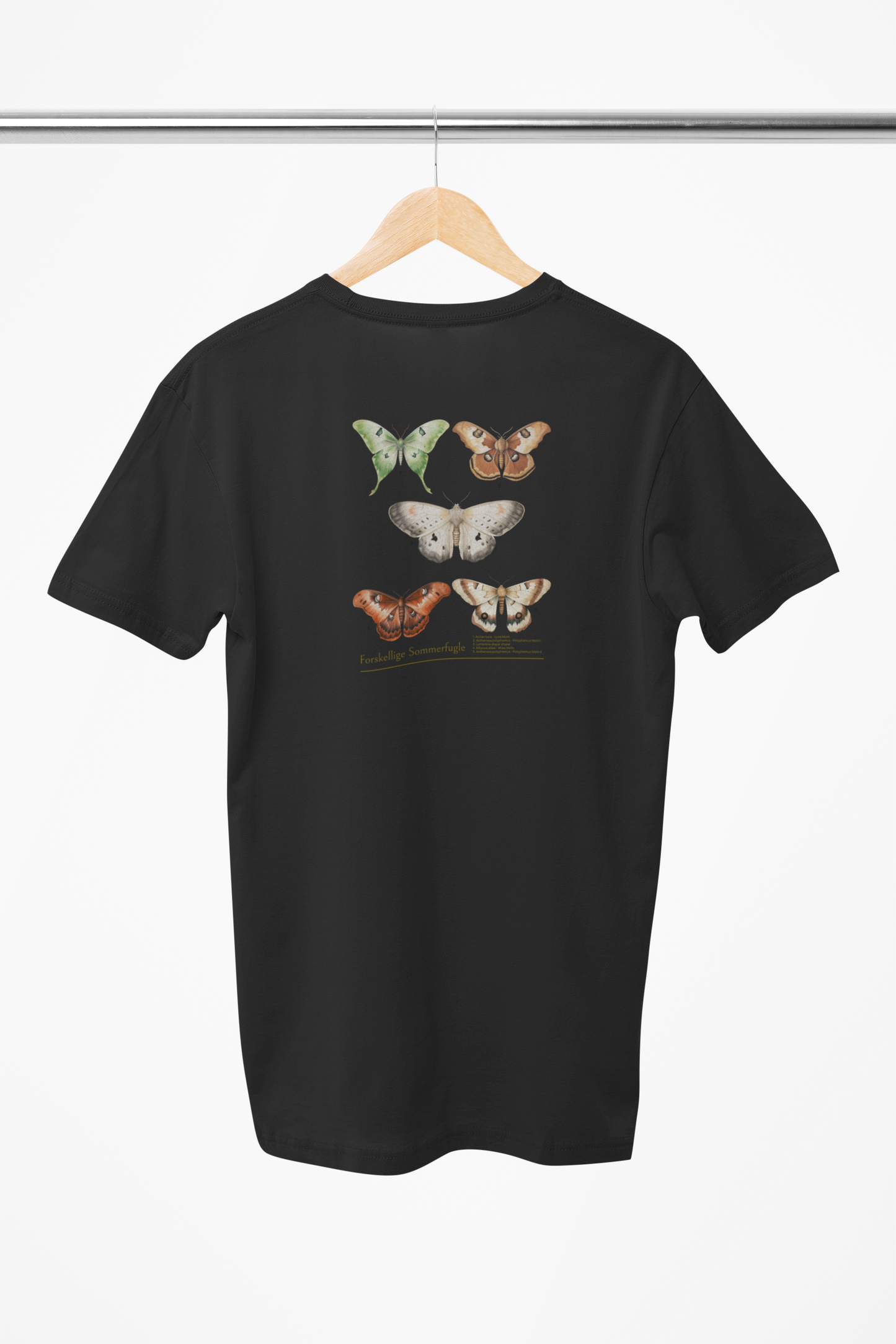 Sommerfugle design sort  t-shirt