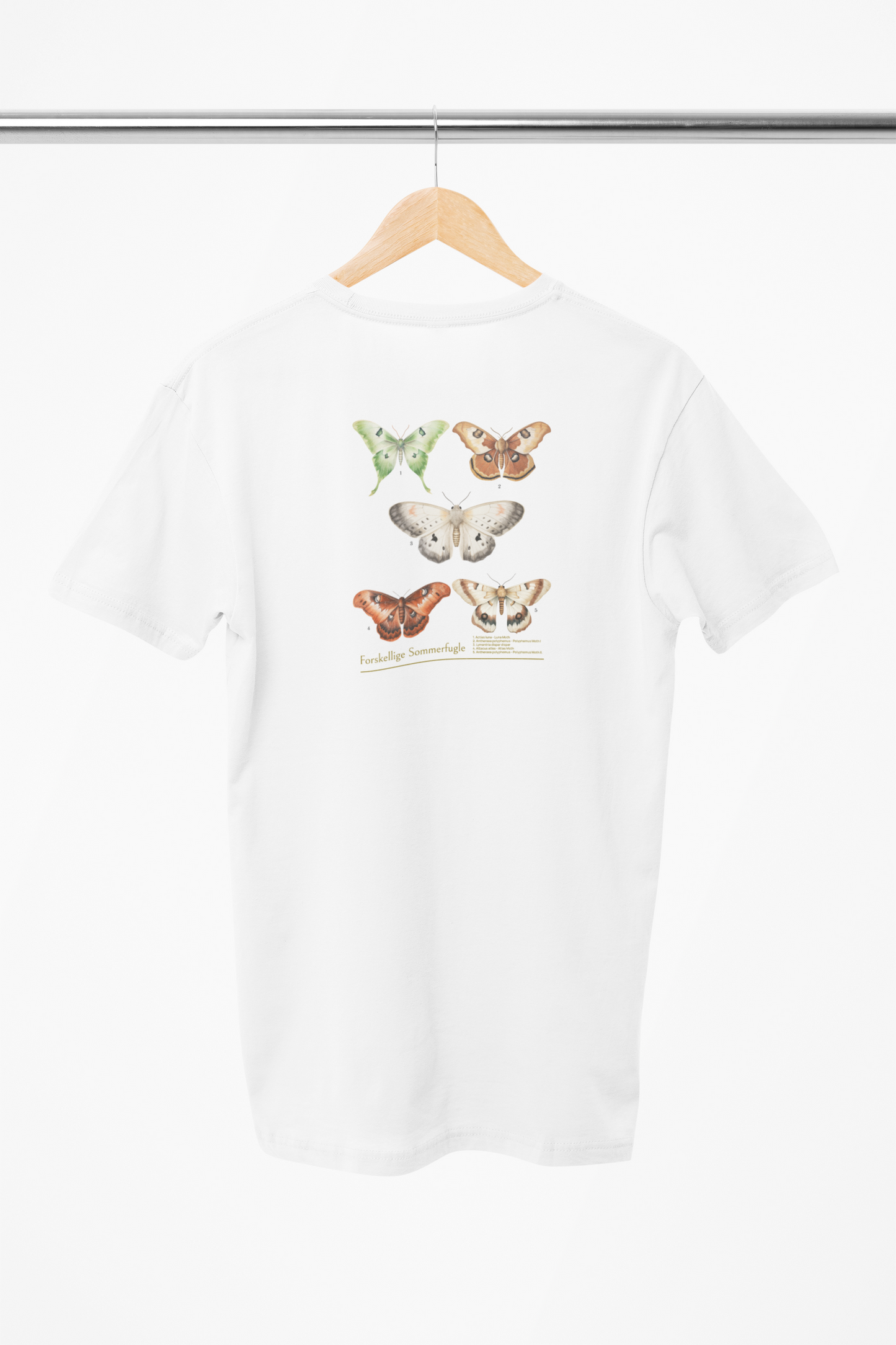 Sommerfugle design t-shirt hvid