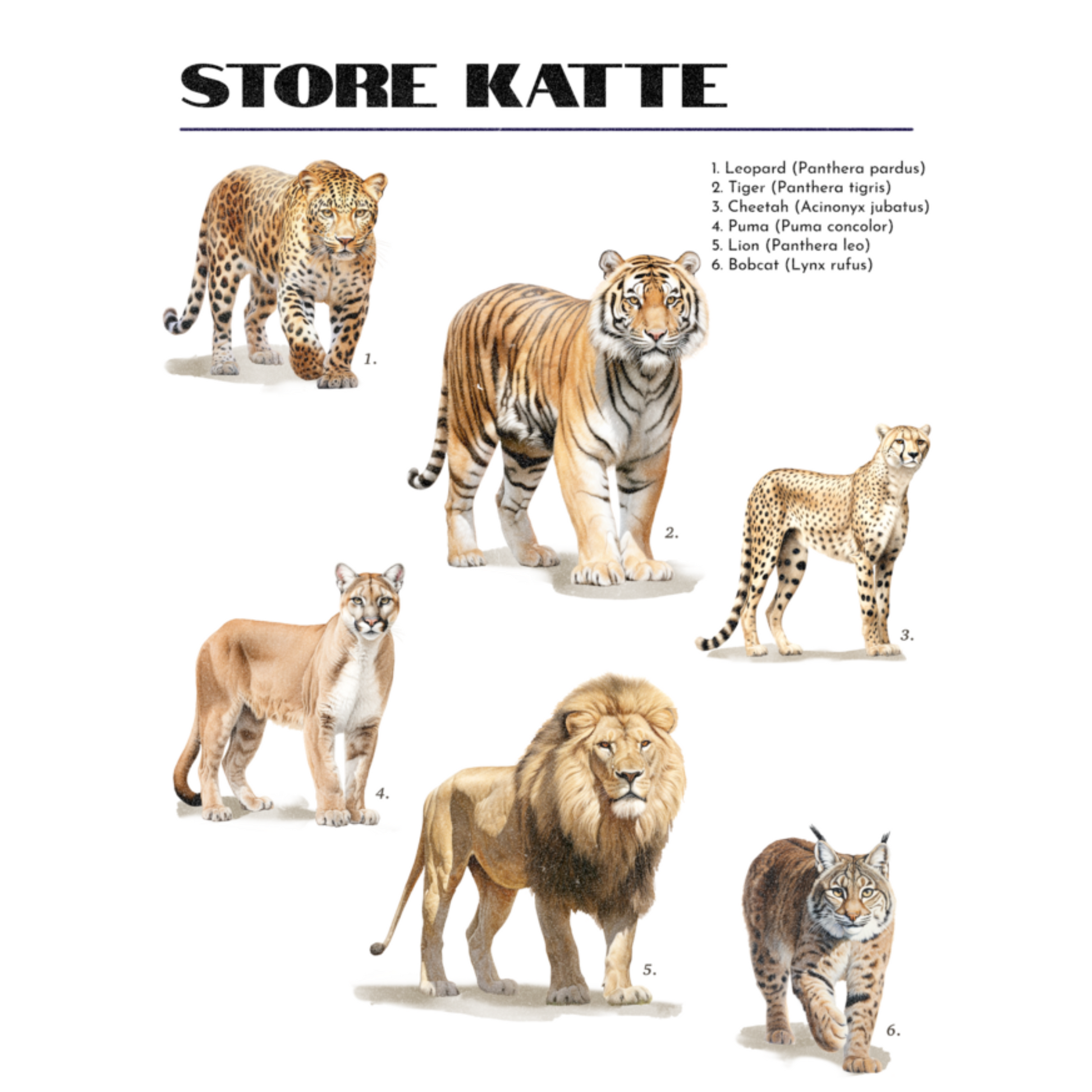 Mulepose - Store katte - Coolshirts.dk