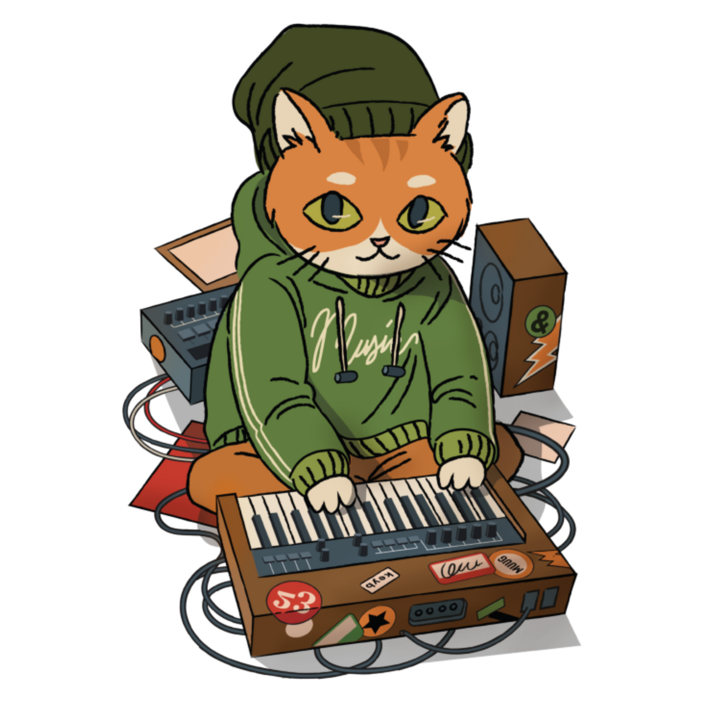 Cat plays keyboard - Hoodie