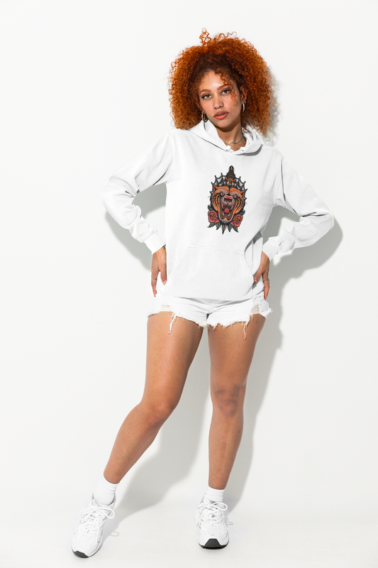 Tiger og kniv hvid Hoodie