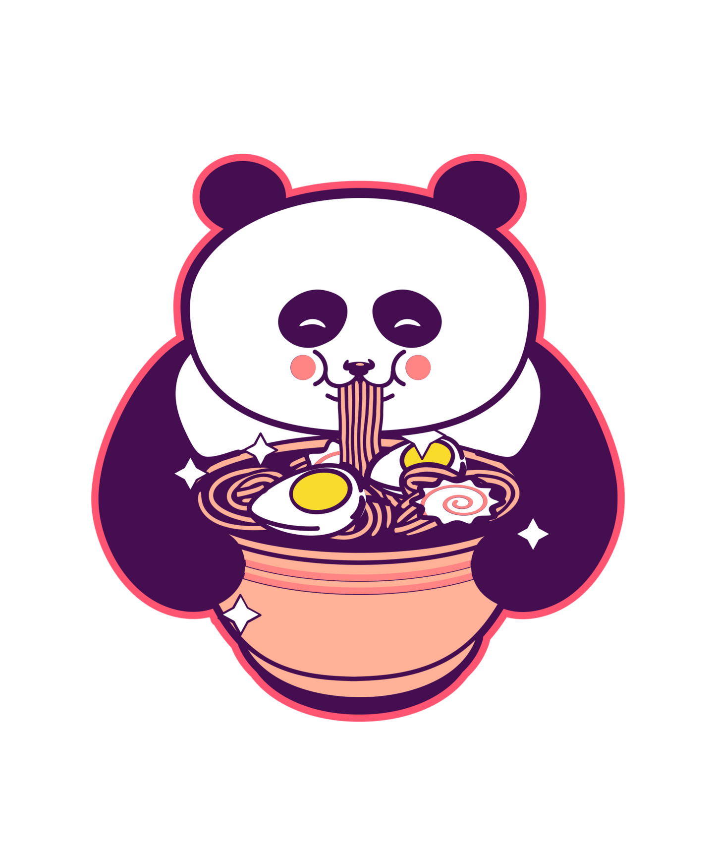 Panda spiser nudler - Hoodie