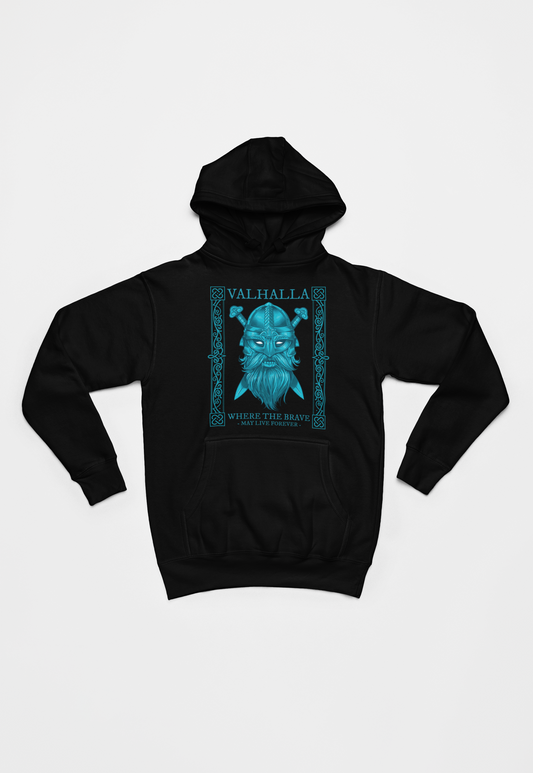Viking i Valhalla sort Hoodie