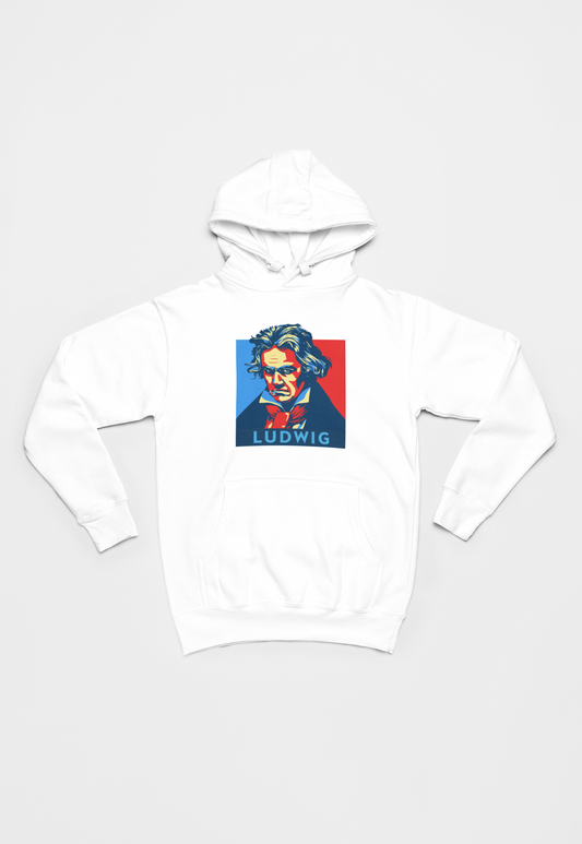 Ludwig Van Beethoven hvid Hoodie