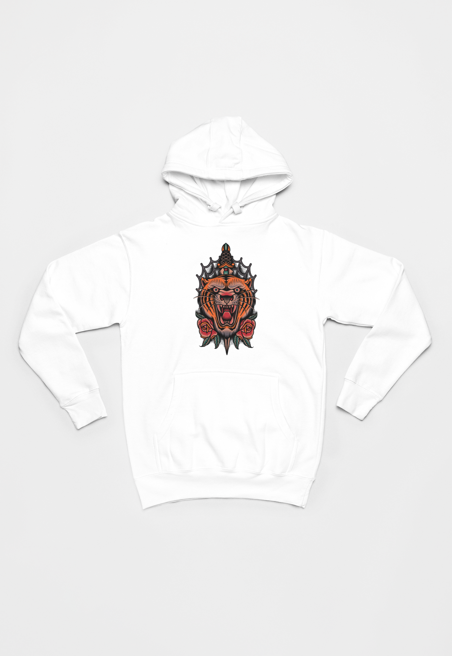 Tiger og kniv hvid Hoodie