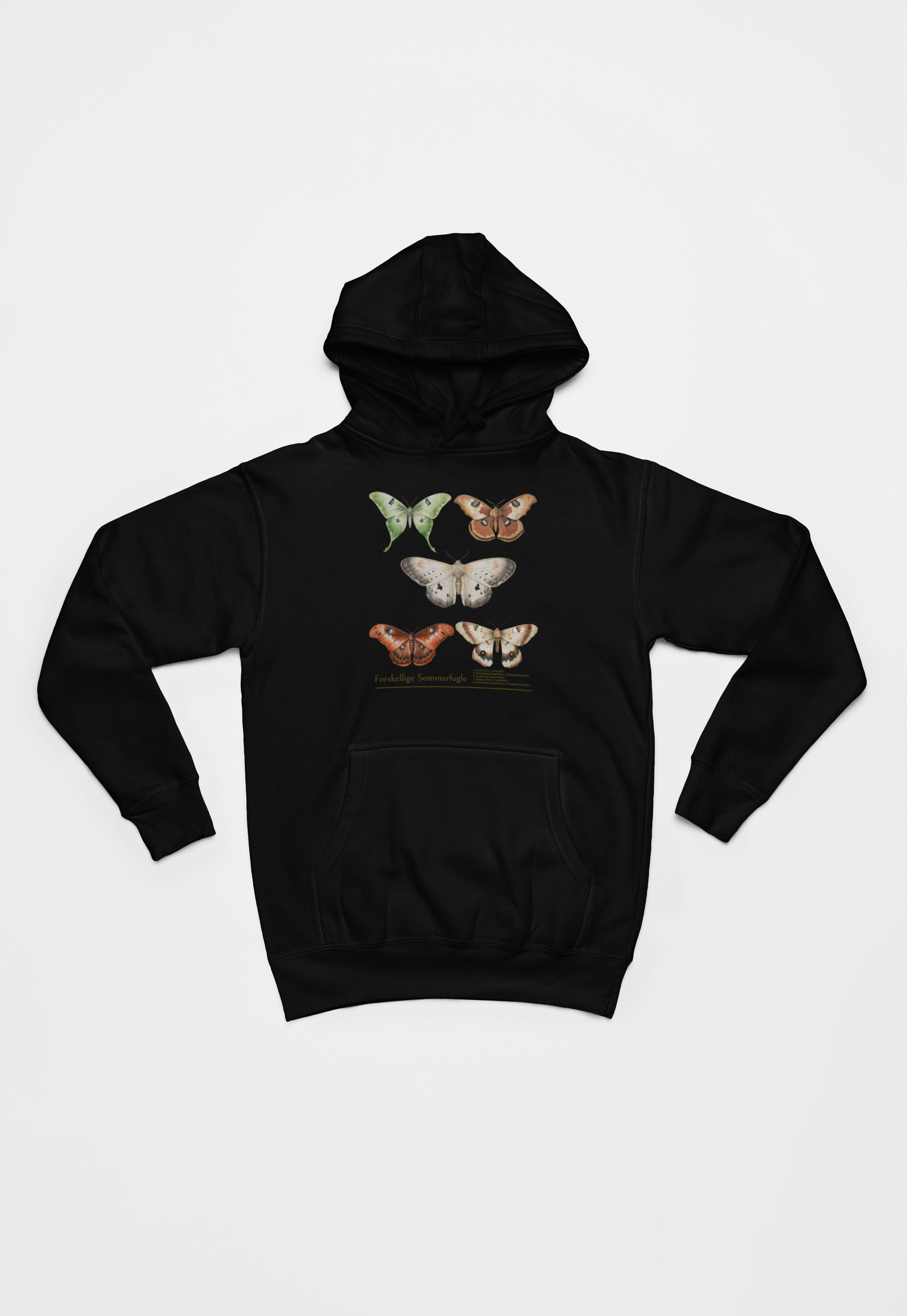 Sommerfugle sort Hoodie