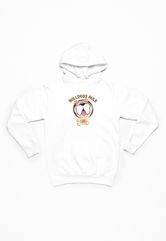 Bulldog hund hvid Hoodie