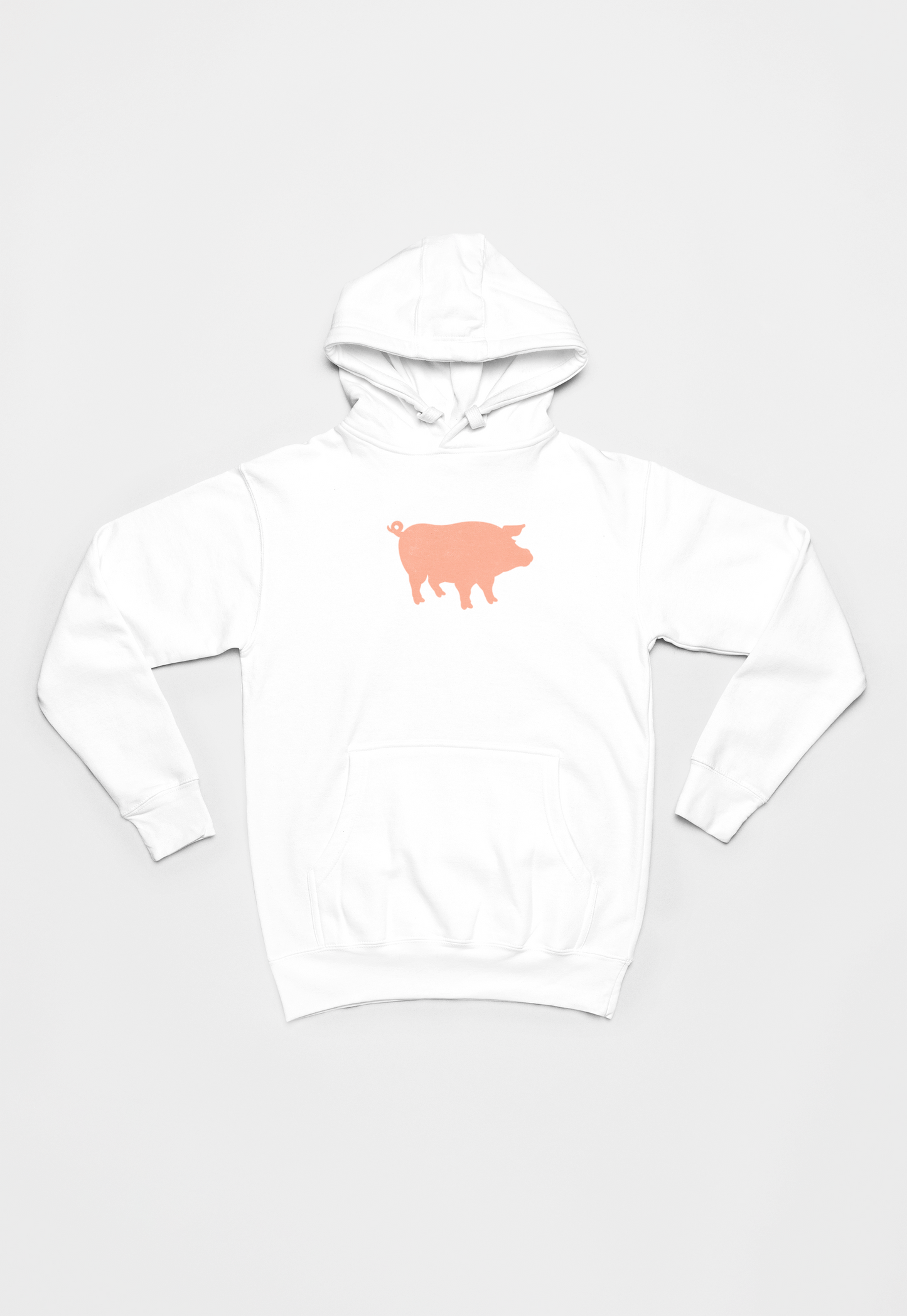 Gris på hvid Hoodie