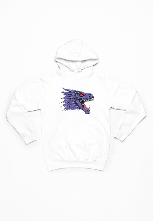 Dragehoved hvid Hoodie