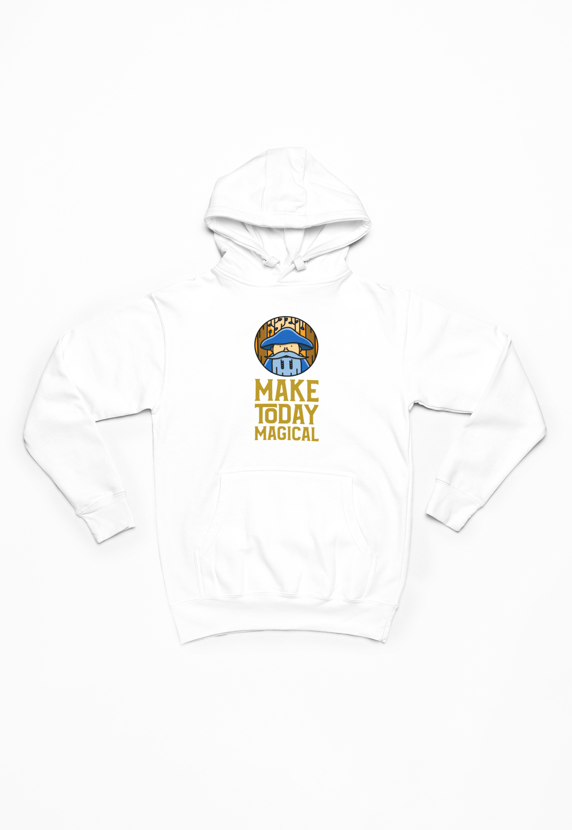 Troldmand hvid Hoodie