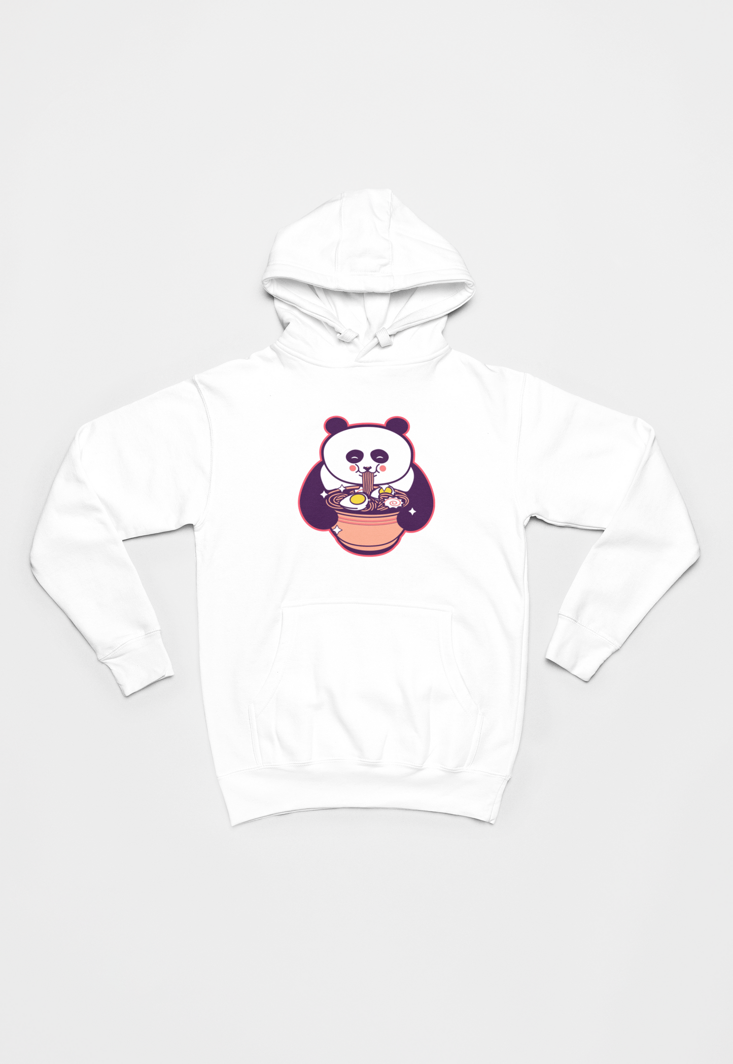 Panda spiser nudler hvid Hoodie