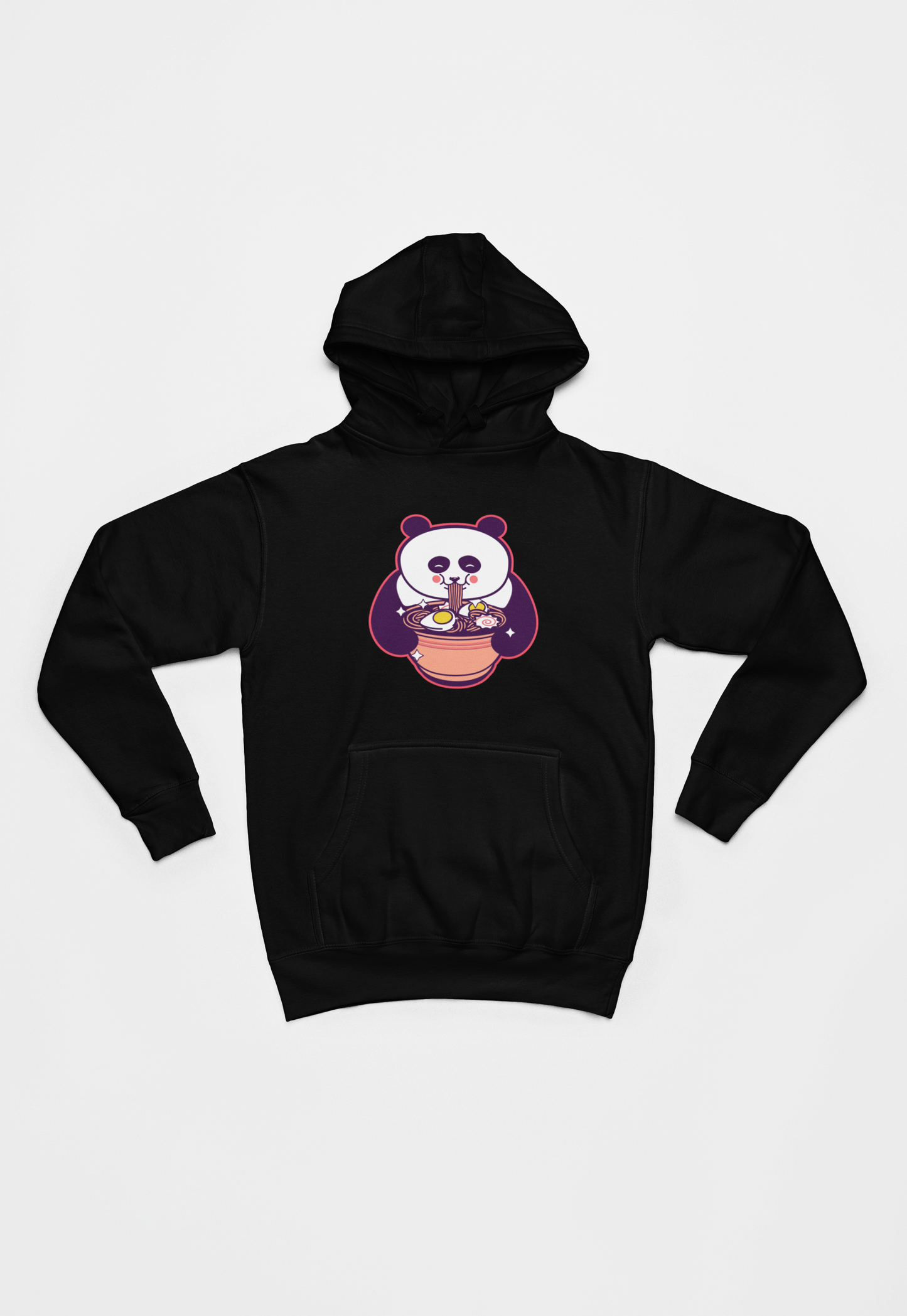 Panda spiser nudler sort Hoodie