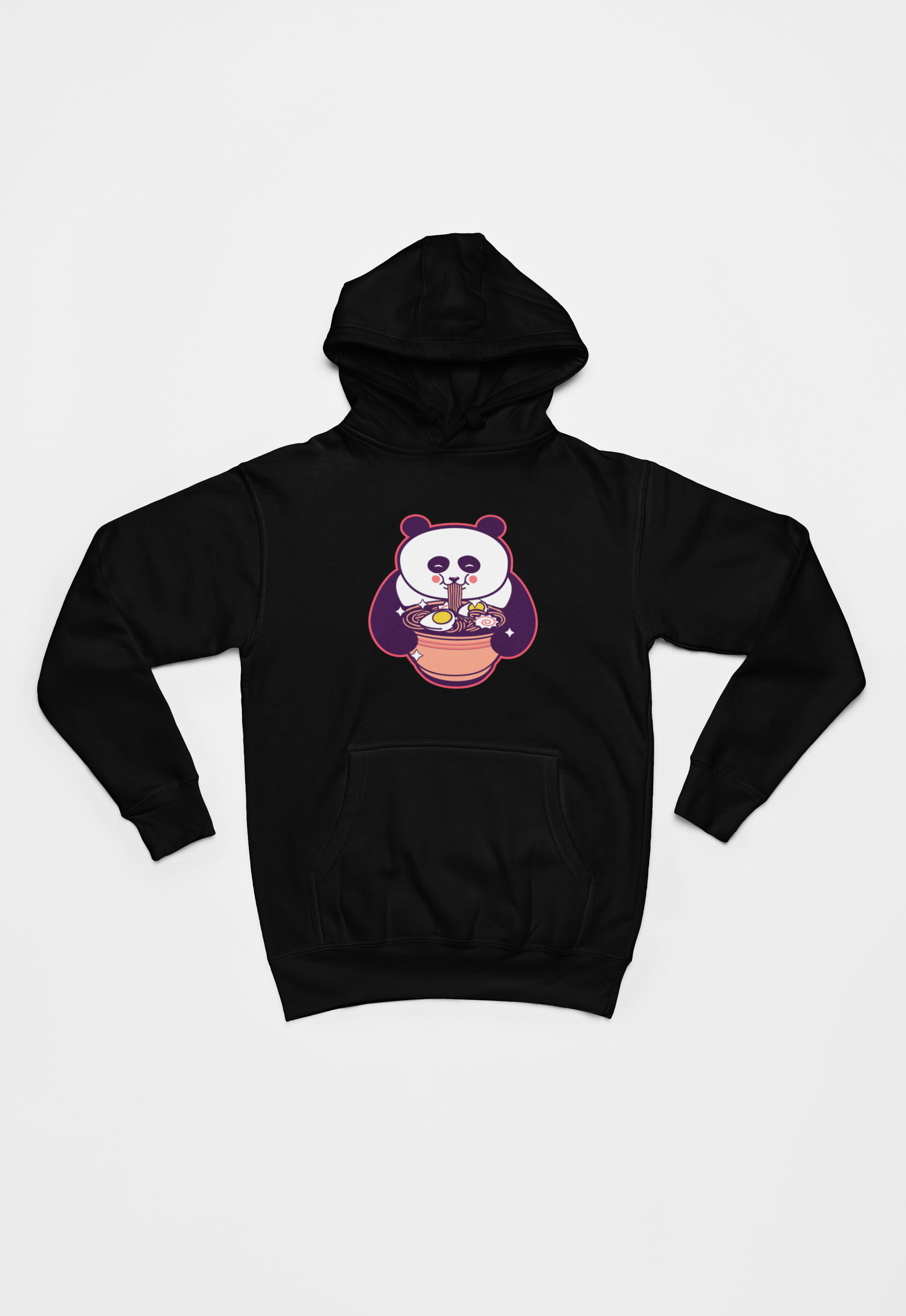 Panda spiser nudler sort Hoodie