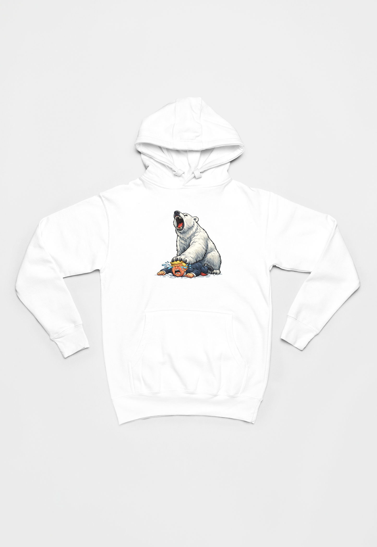 hvid Anti-Trump Hoodie
