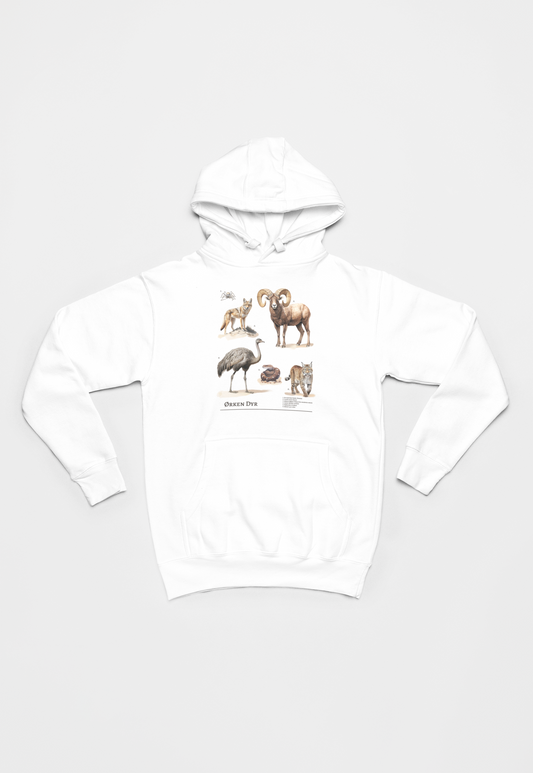 Ørkendyr på hvid Hoodie