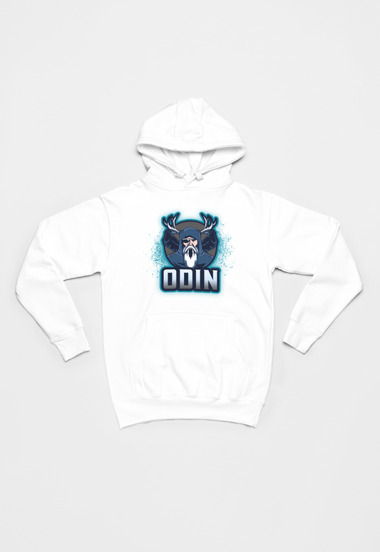 Odin med Hugin og Munin hvid Hoodie