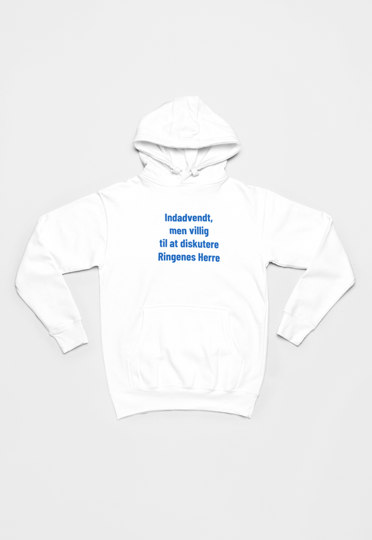 Indadvendt men villig til at diskutere Ringenes Herre hvid Hoodie