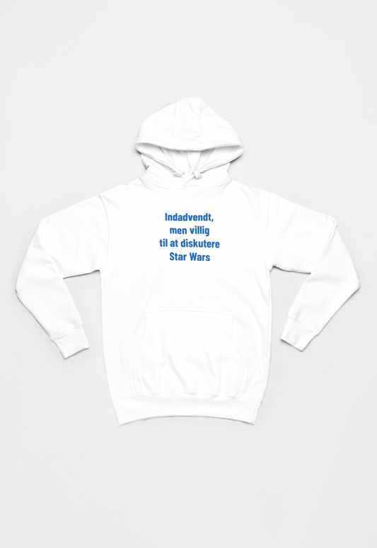 Indadvendt men villig til at diskutere Star Wars hvid Hoodie
