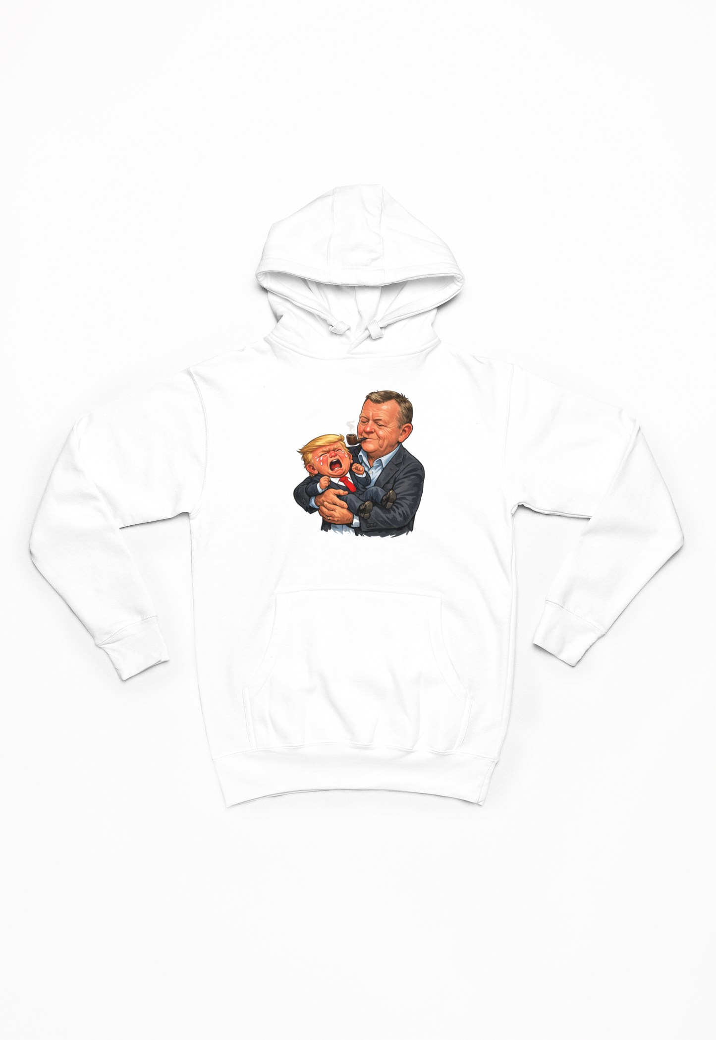 Løkke og Trump hvid Hoodie