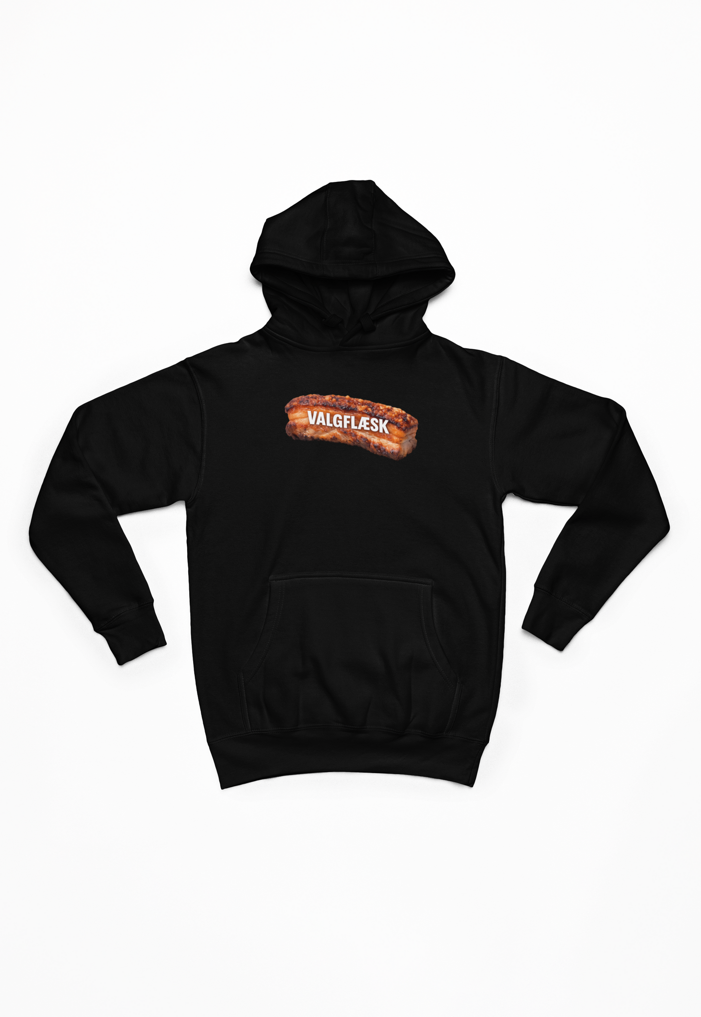 sort Hoodie med flæsk – “Valgflæsk” | Valg 2026