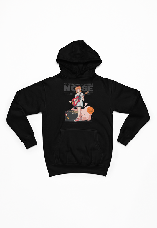 Anime Guitar Girl sort Hoodie