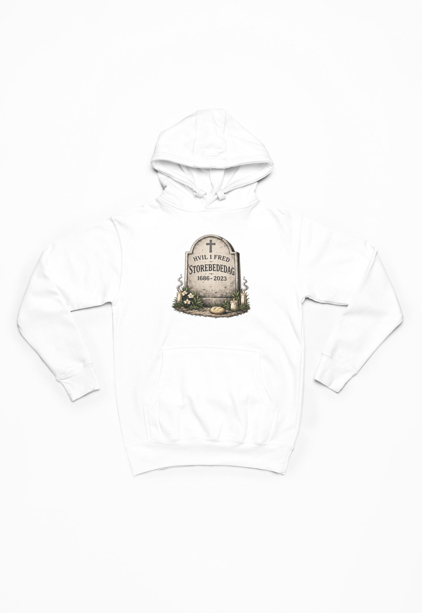 Hvil i fred Store bededag 1686-2023 - hvid Hoodie