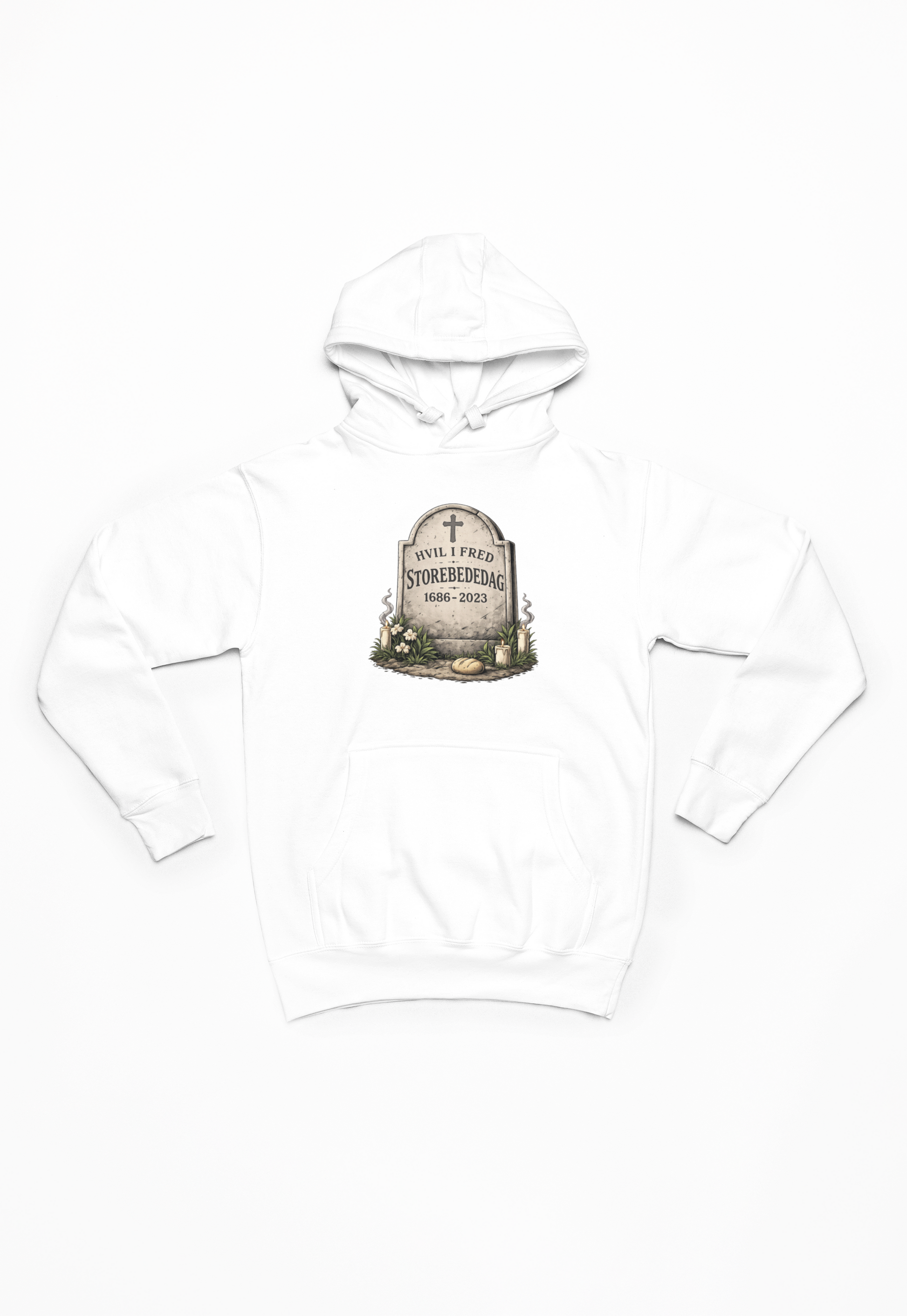 Hvil i fred Store bededag 1686-2023 - hvid Hoodie