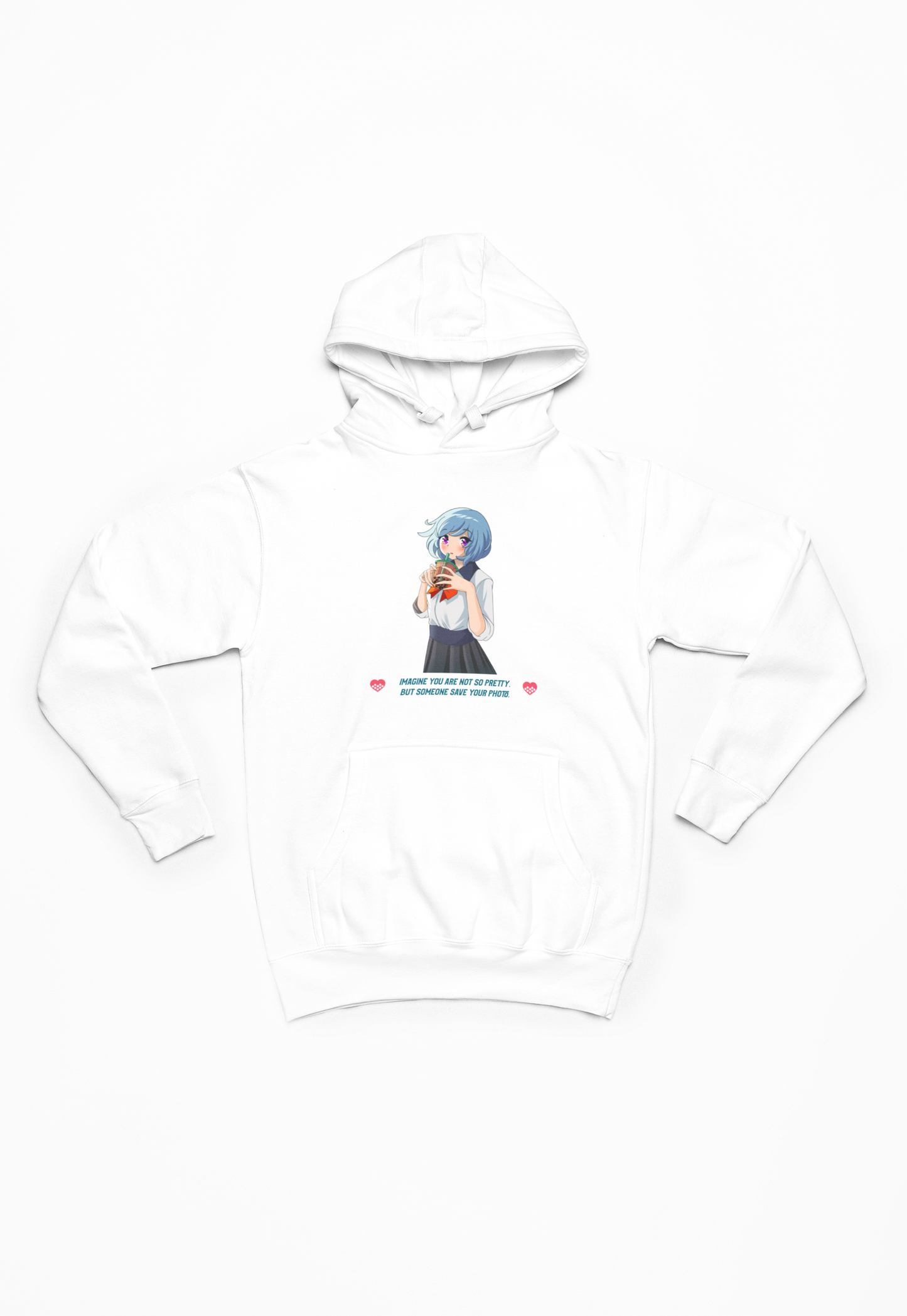 Cute Anime Girl hvid Hoodie