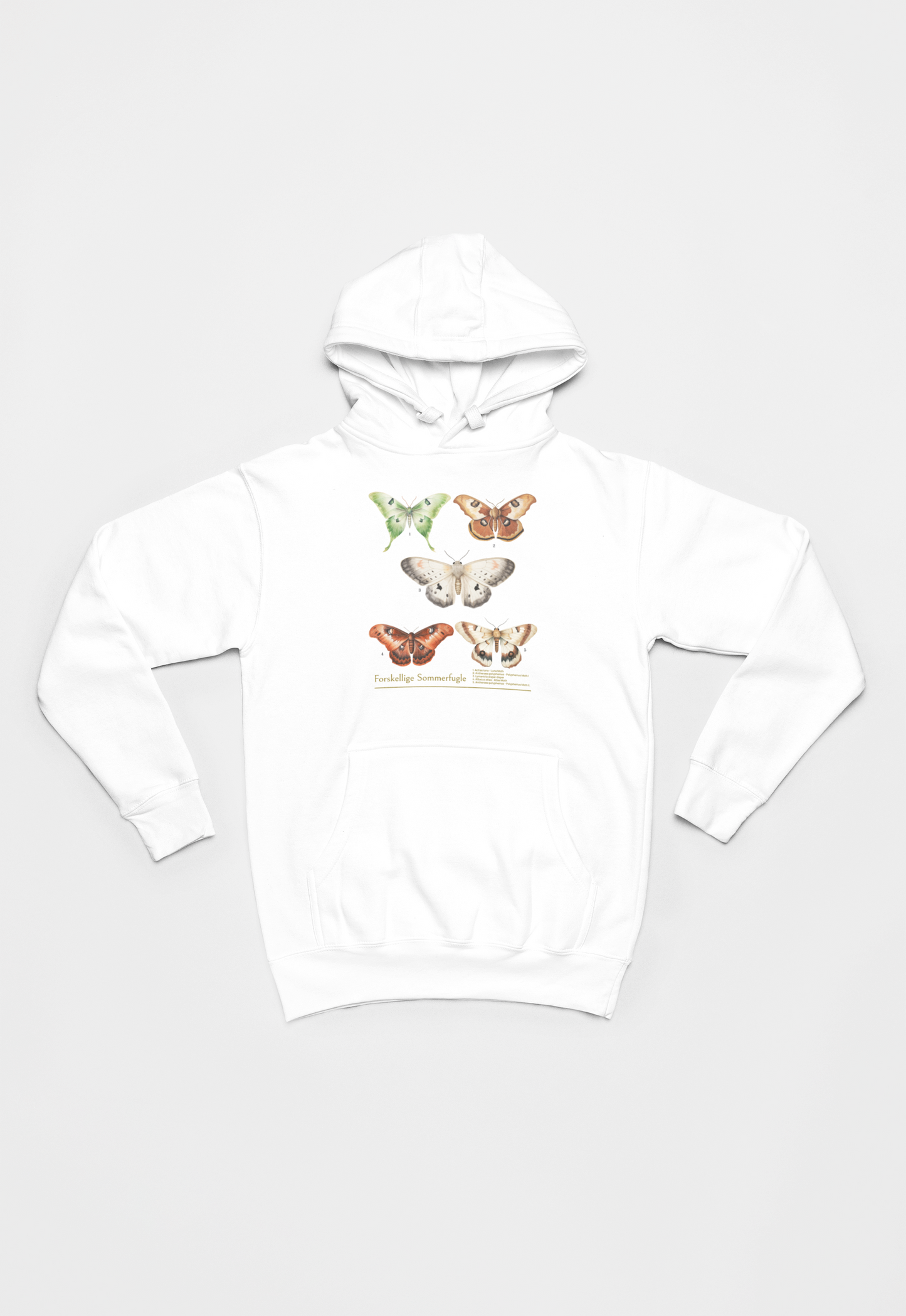 Sommerfugle hvid Hoodie