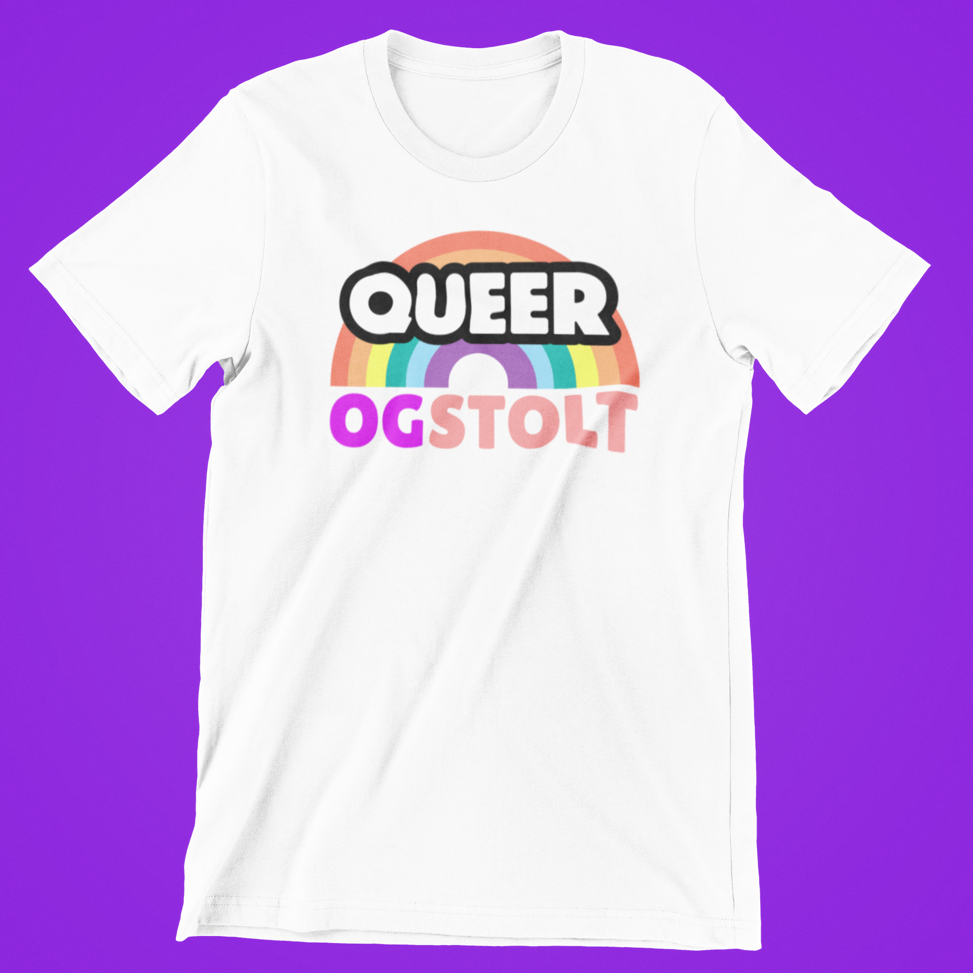 Queer og Stolt hvid t-shirt