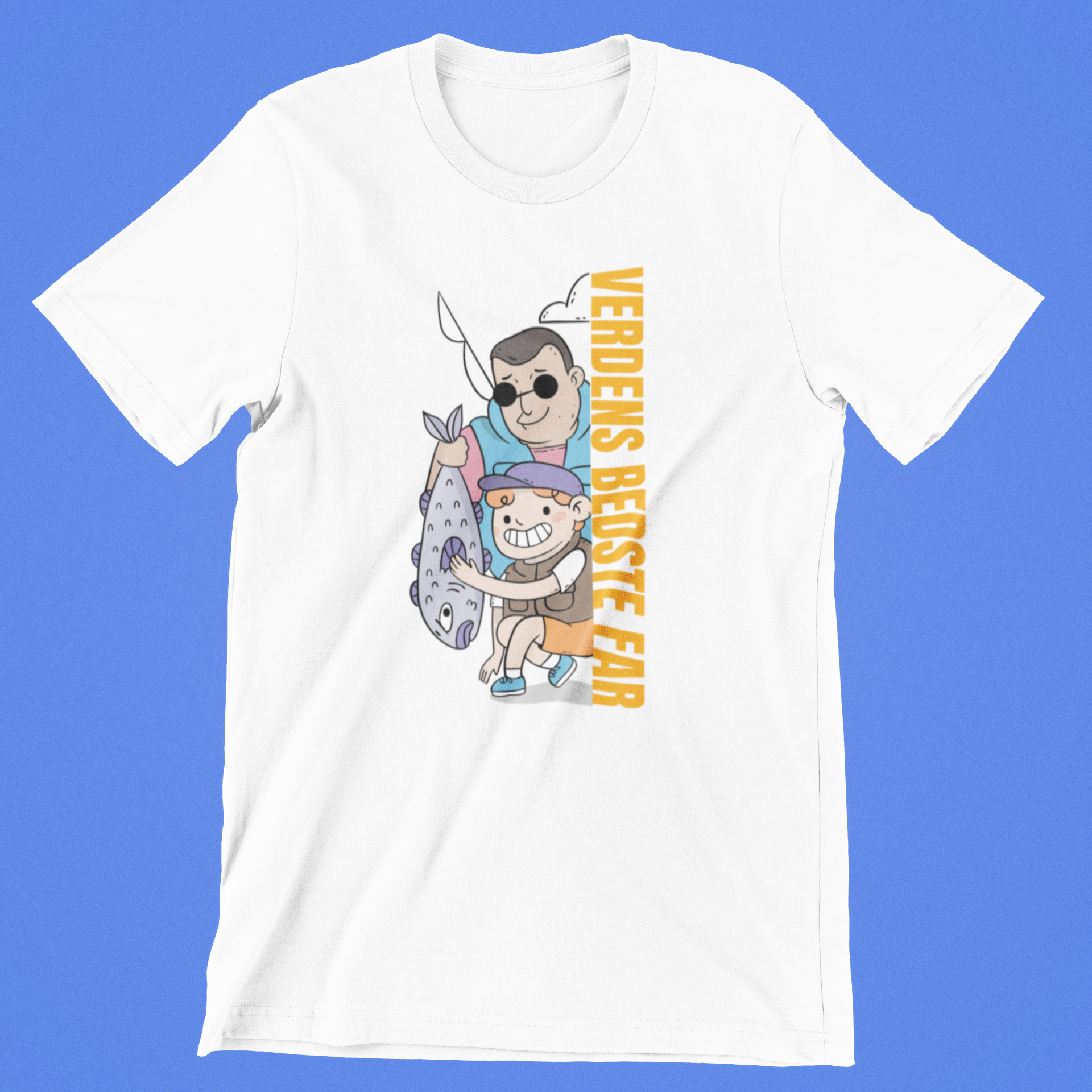 Fisker far t-shirt hvid