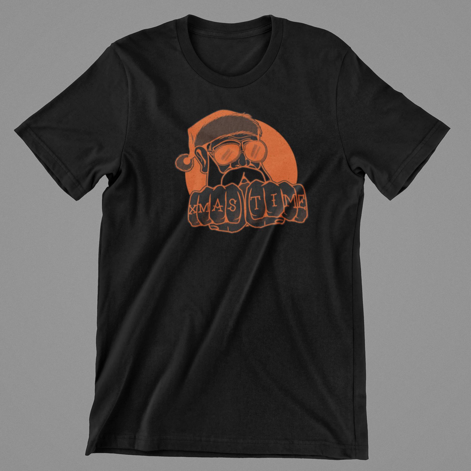 Julet sort T-shirt med sej julemand
