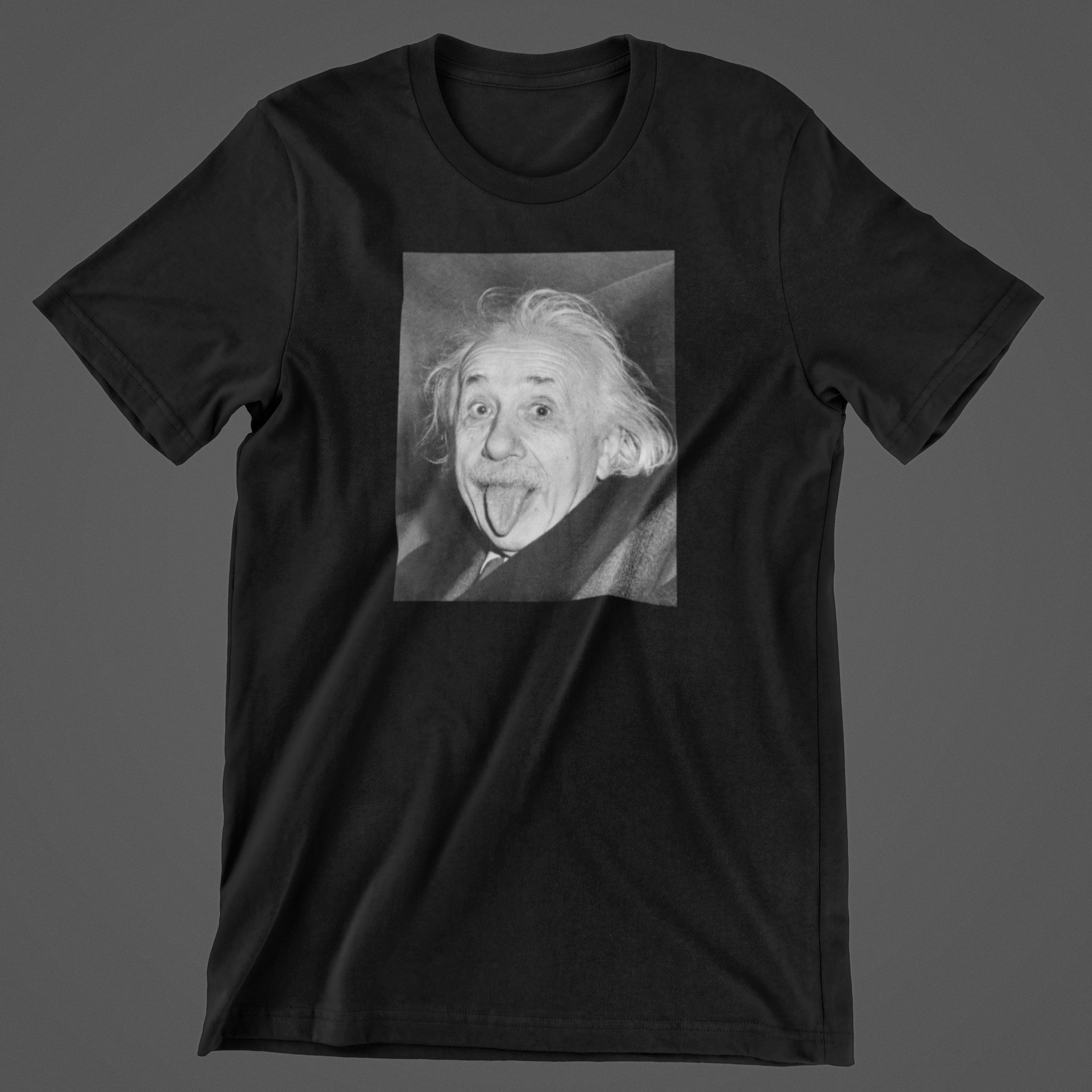 Albert Einstein rækker tunge sort T-shirt