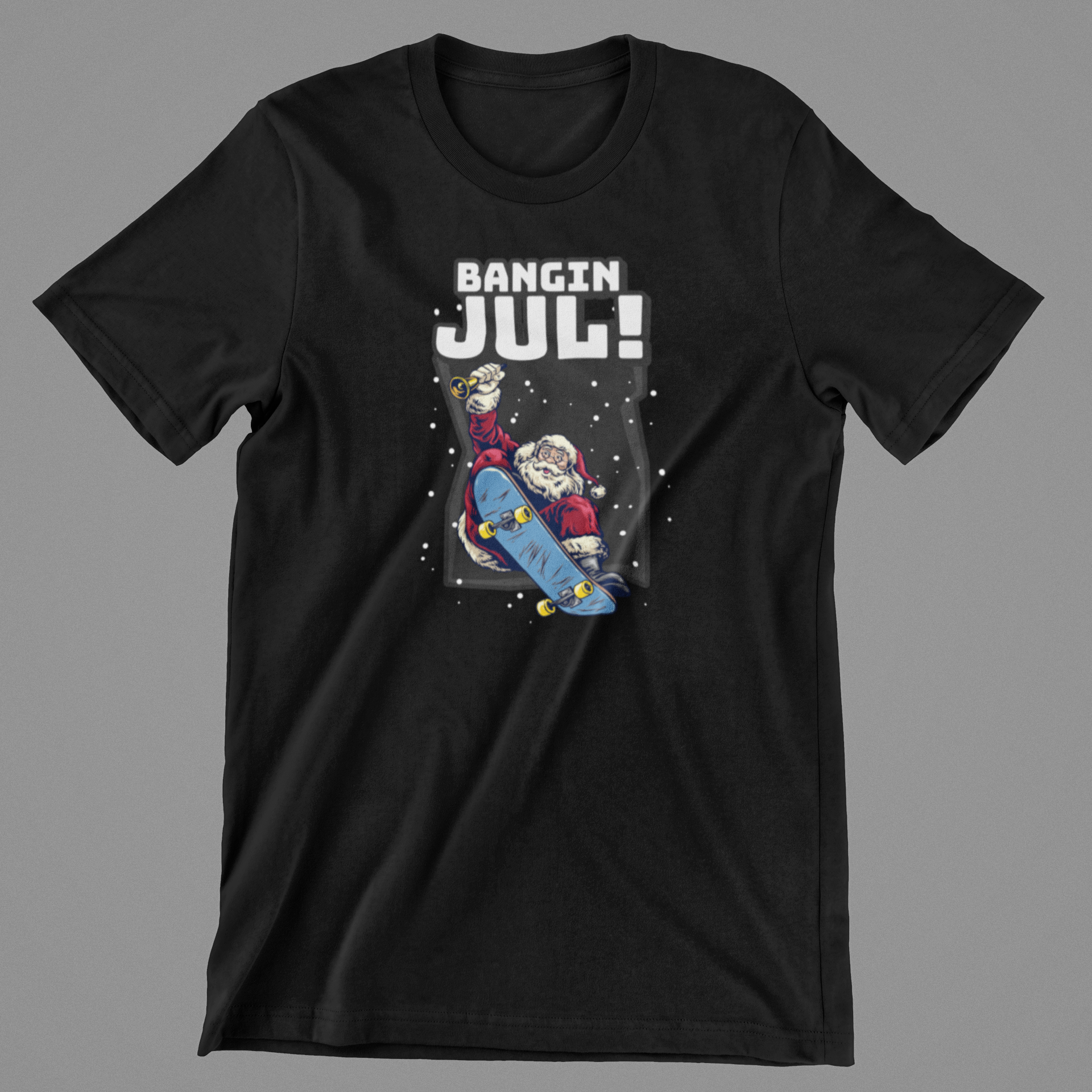 Bangin! Skateboard Julemand - sort T-shirt