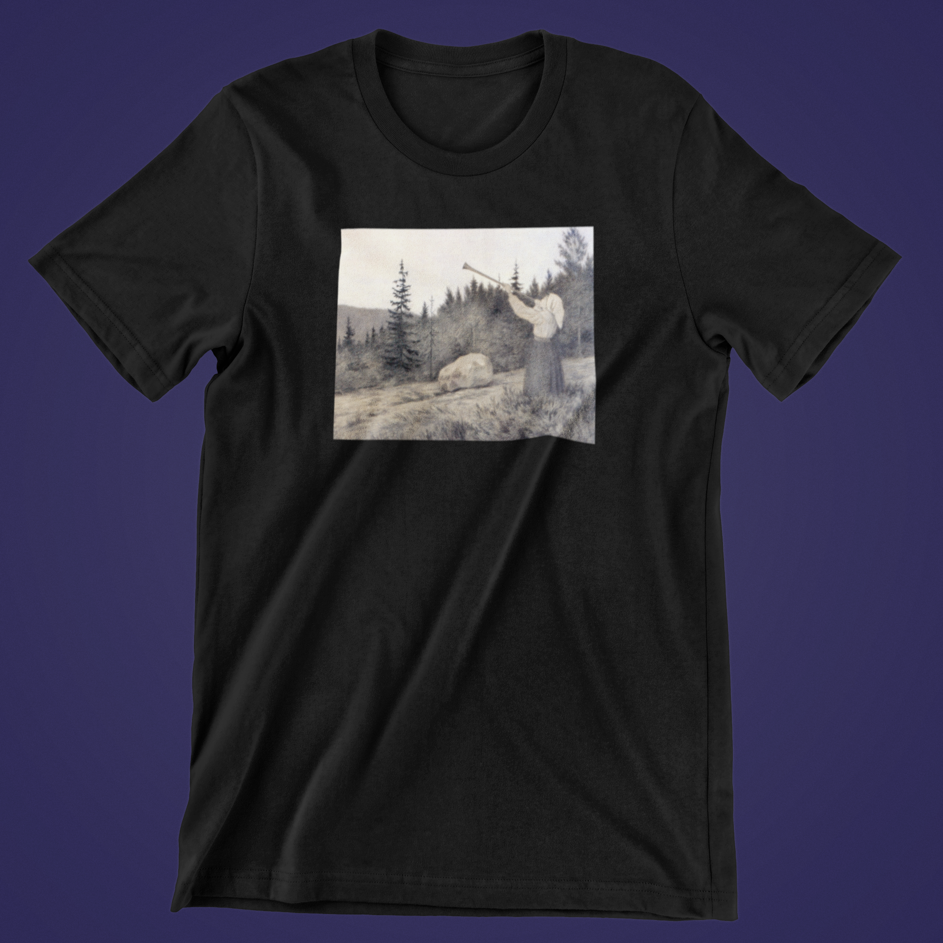 Theodor Kittelsens, Op under Fjeldet toner en Lur sort T-shirt