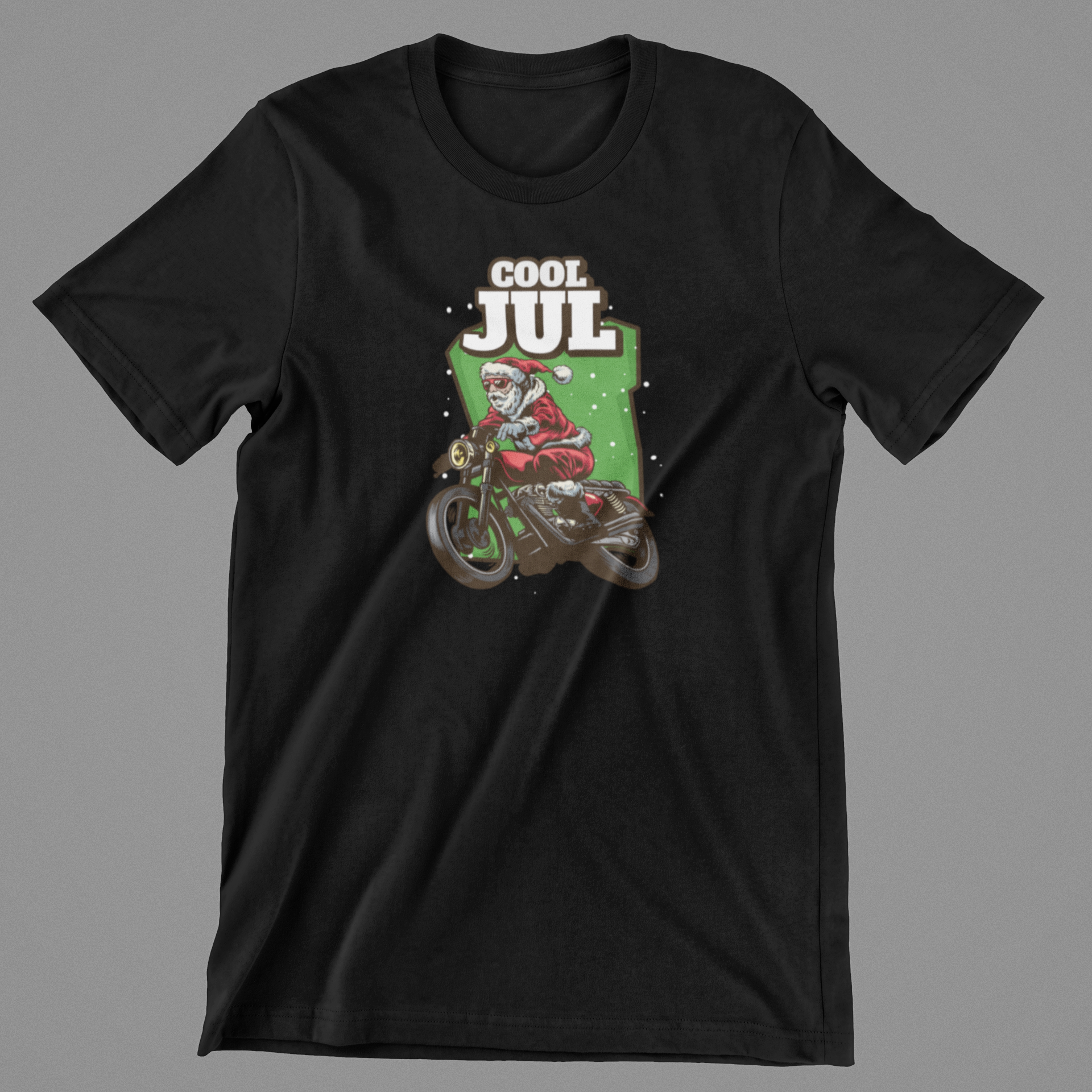 Cool Jul (Motorcykel Julemand) - sort T-shirt