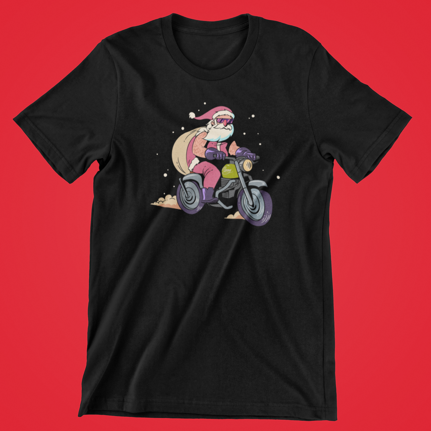 Motorcykel Julemand sort T-shirt