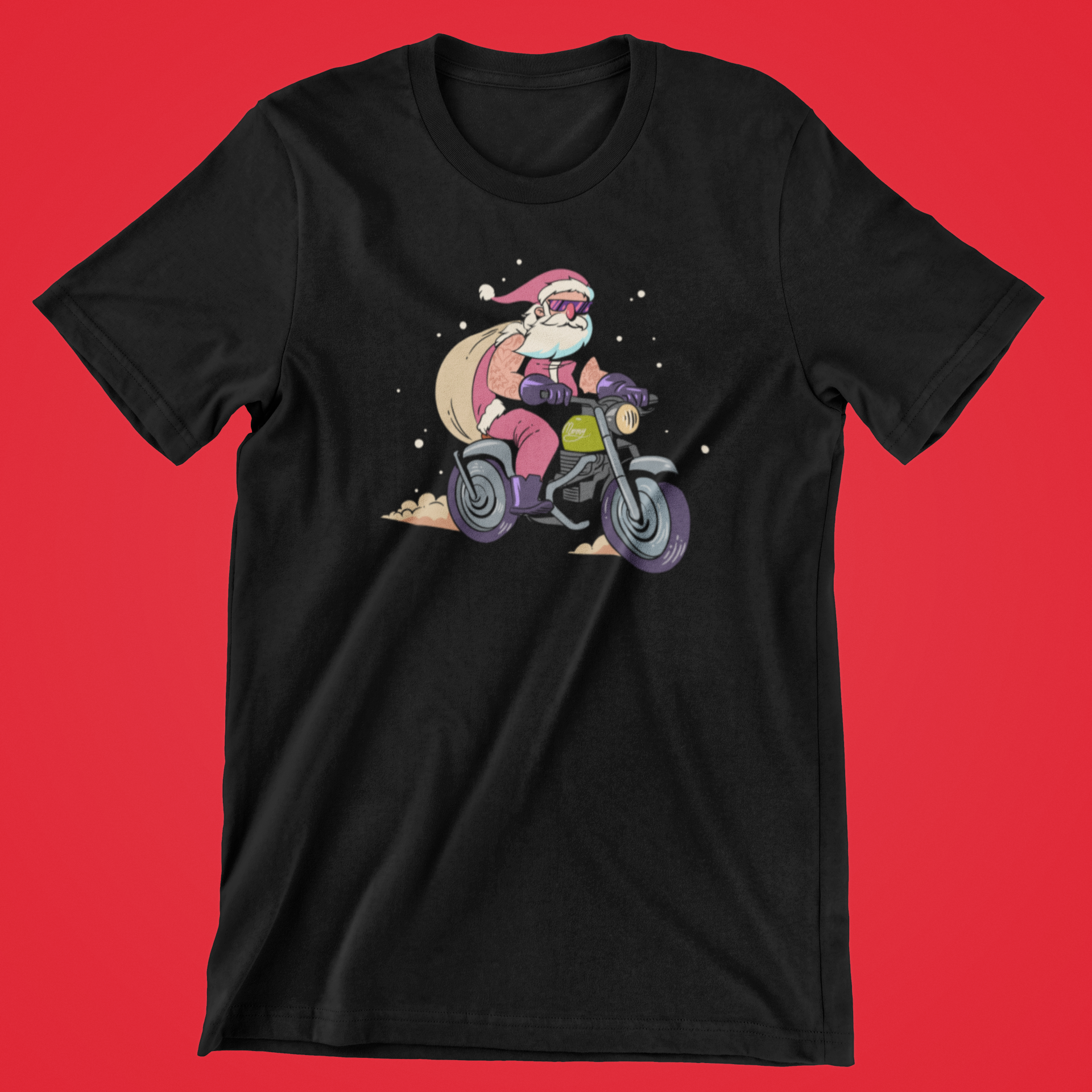 Motorcykel Julemand sort T-shirt