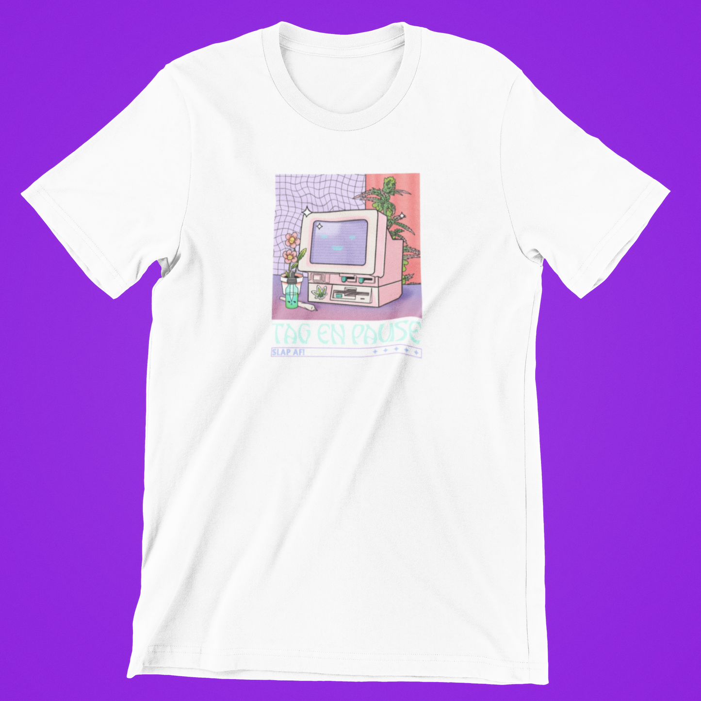Tag en pause hvid T-shirt