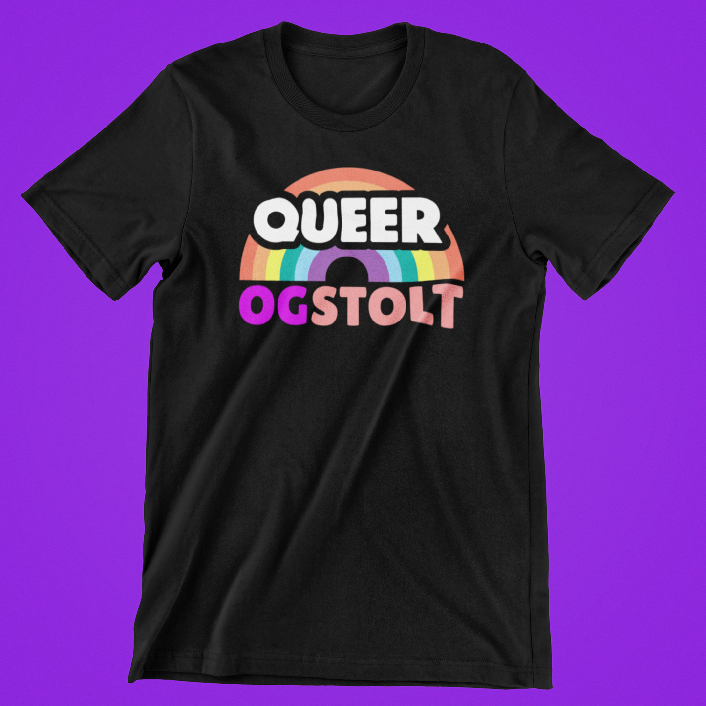 Queer og Stolt sort t-shirt