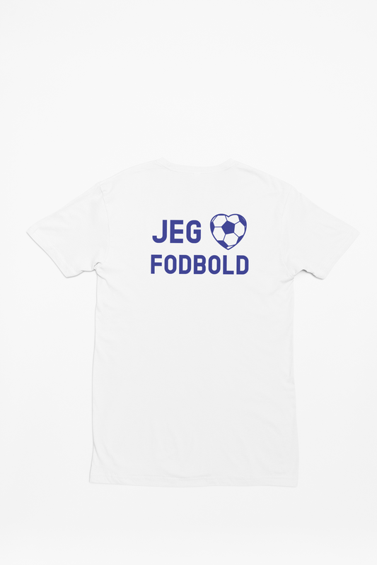 Jeg elsker fodbold hvid børne t-shirt