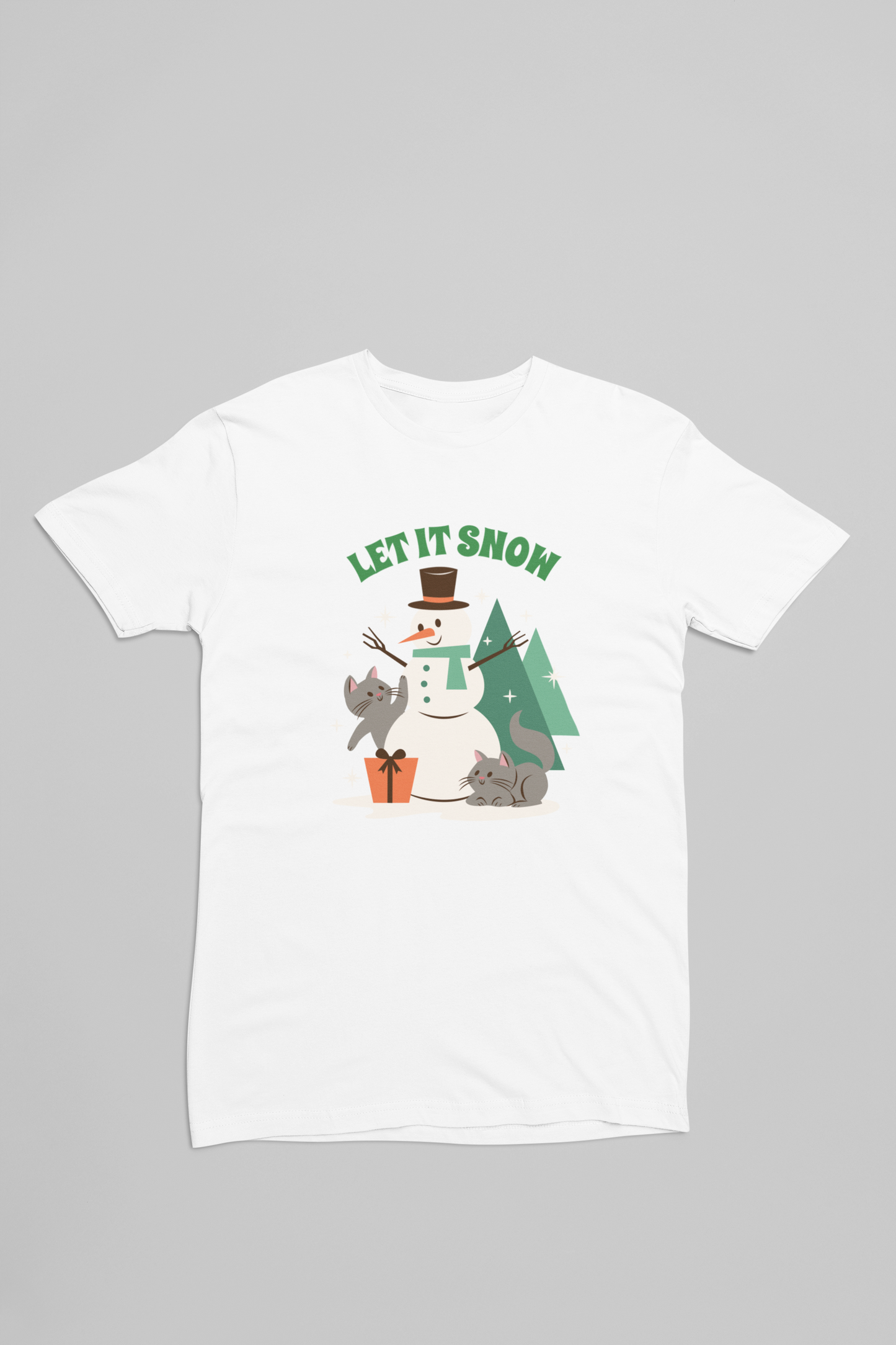 Hvid t-shirt med jule snemand