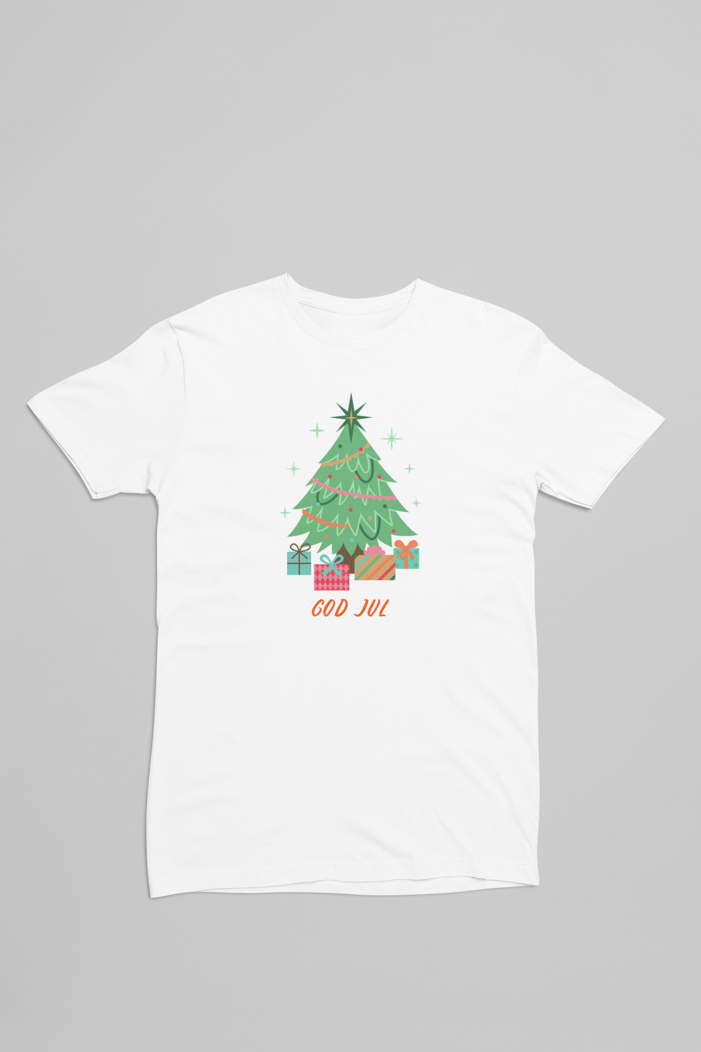 juletræ t-shirt hvid