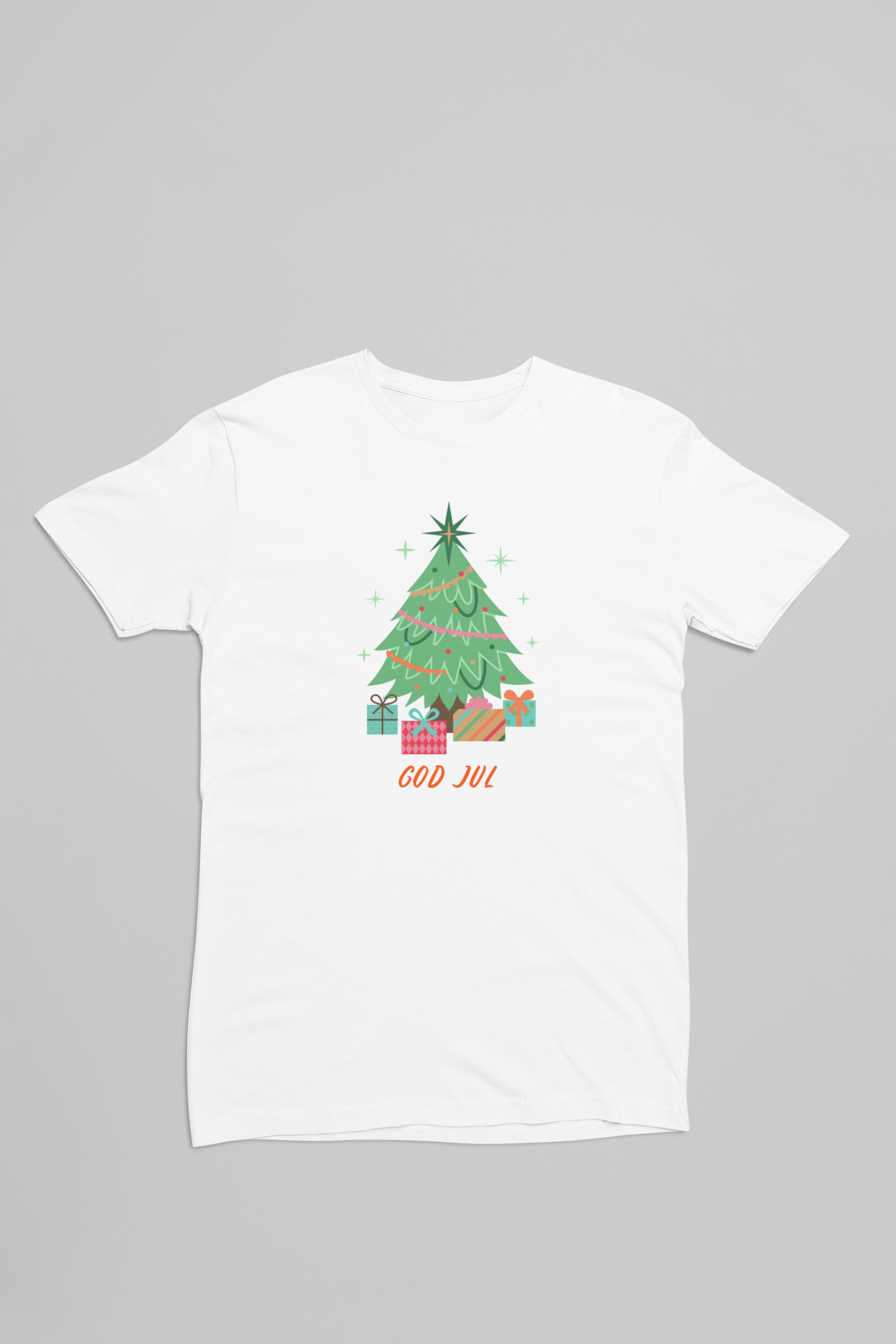 juletræ t-shirt hvid