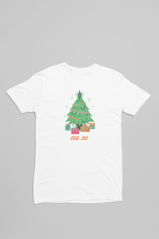juletræ t-shirt hvid