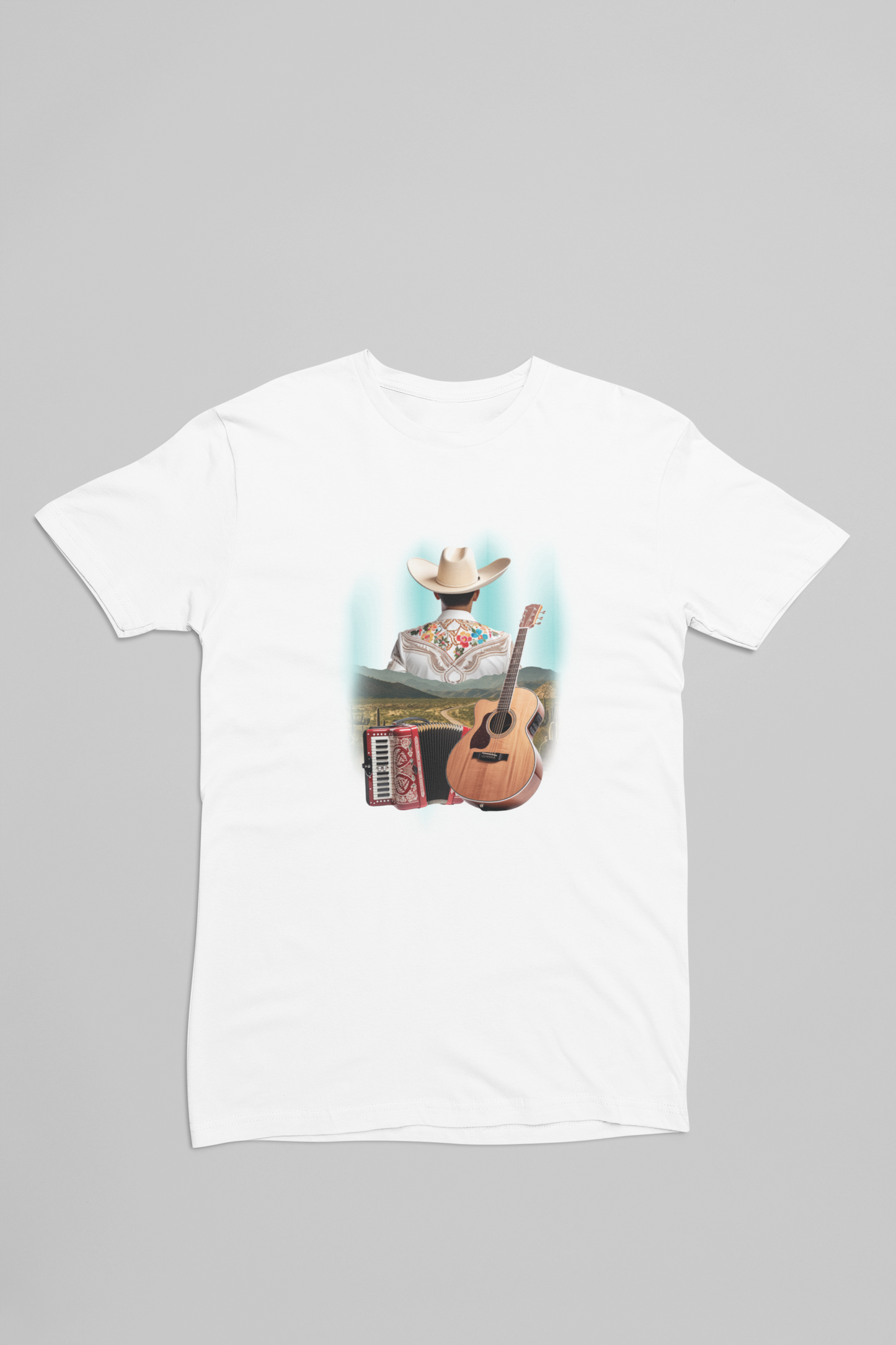 Mexicansk guitar hvid t-shirt