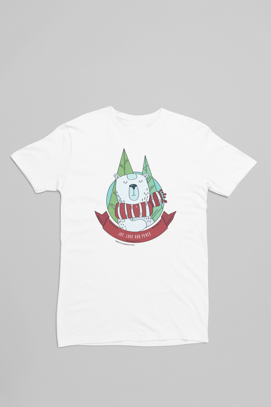 Hvid t-shirt med en jule isbjørn